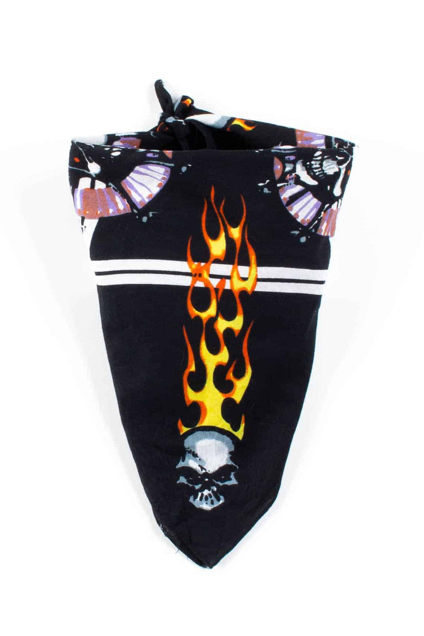 Flaming Skulls Vintage Bandana