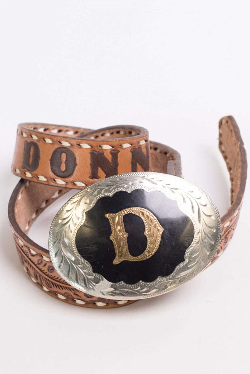Vintage Hand Engraved Donna Belt Buckle