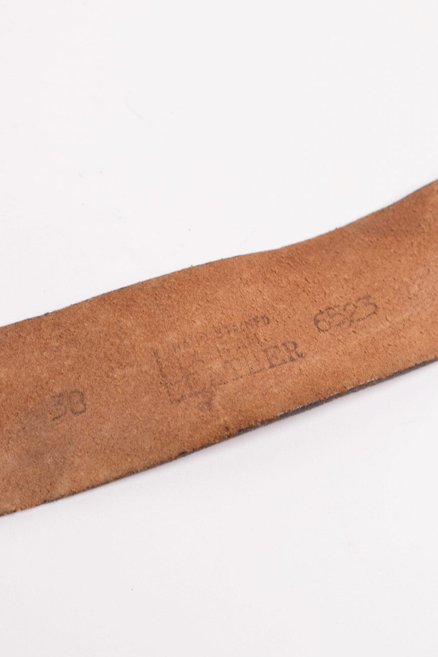 Vintage Etched Leather Belt