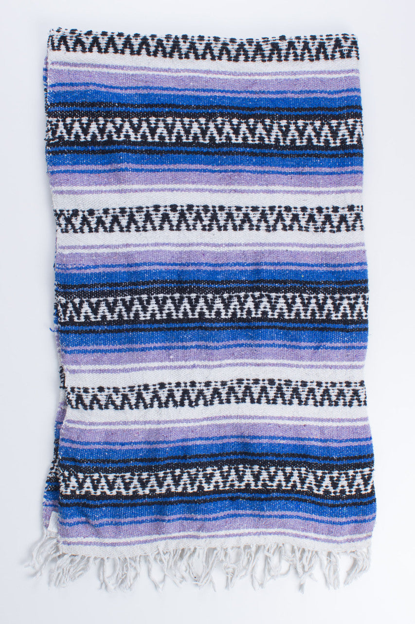 Blue & Purple Striped Baja Blanket