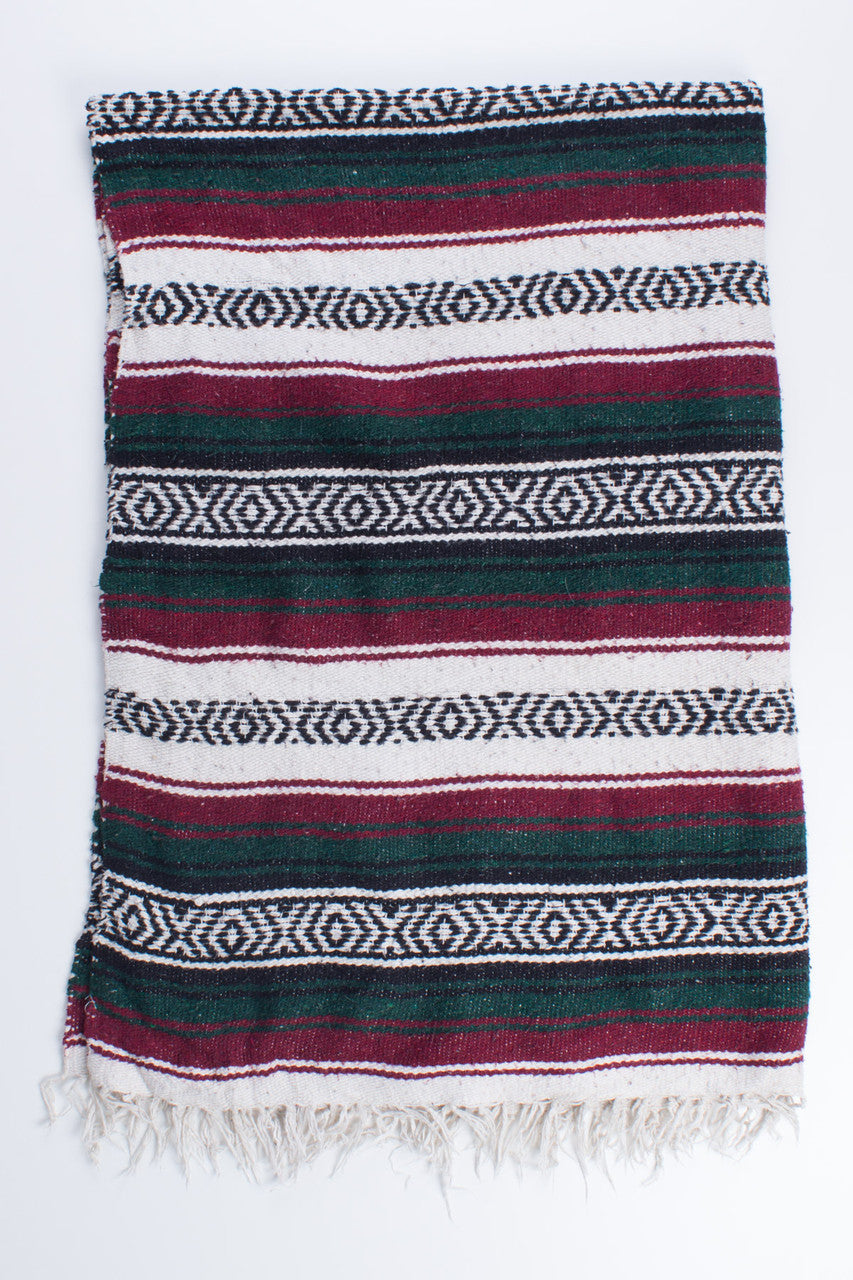 Burgundy & Green Baja Blanket