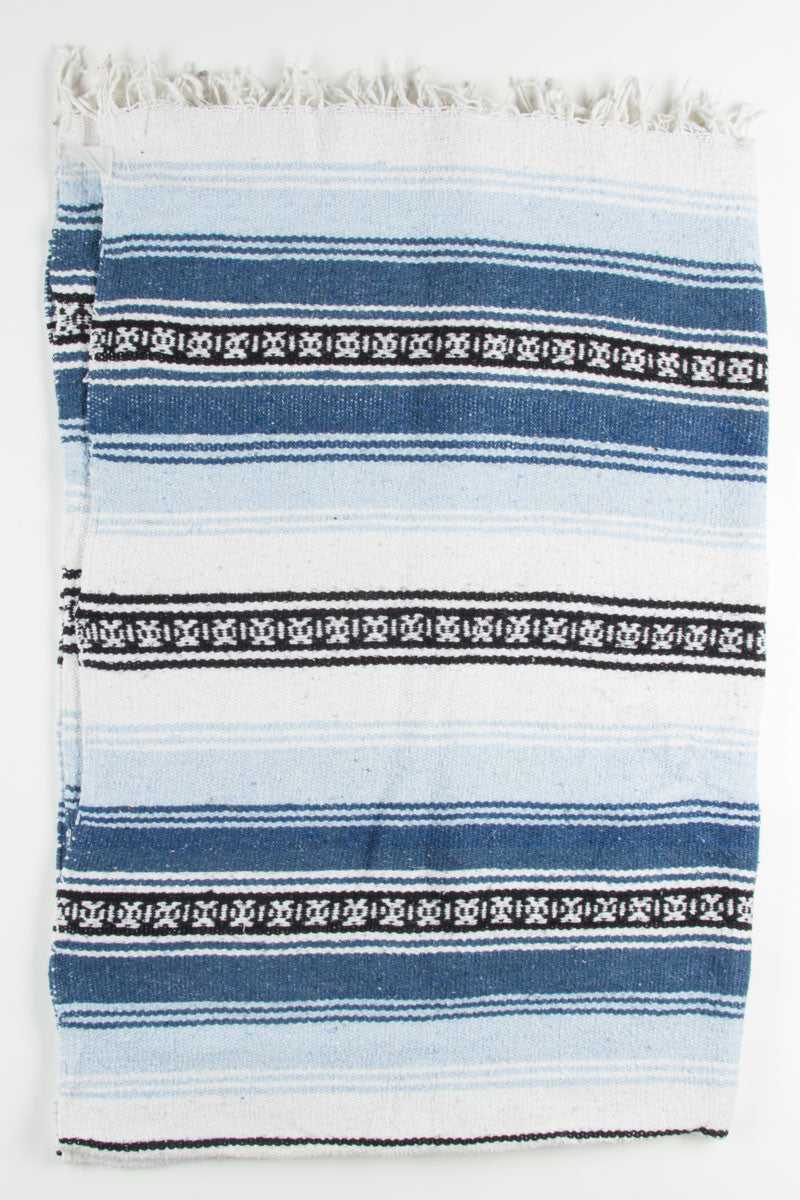 Blue Striped Baja Blanket