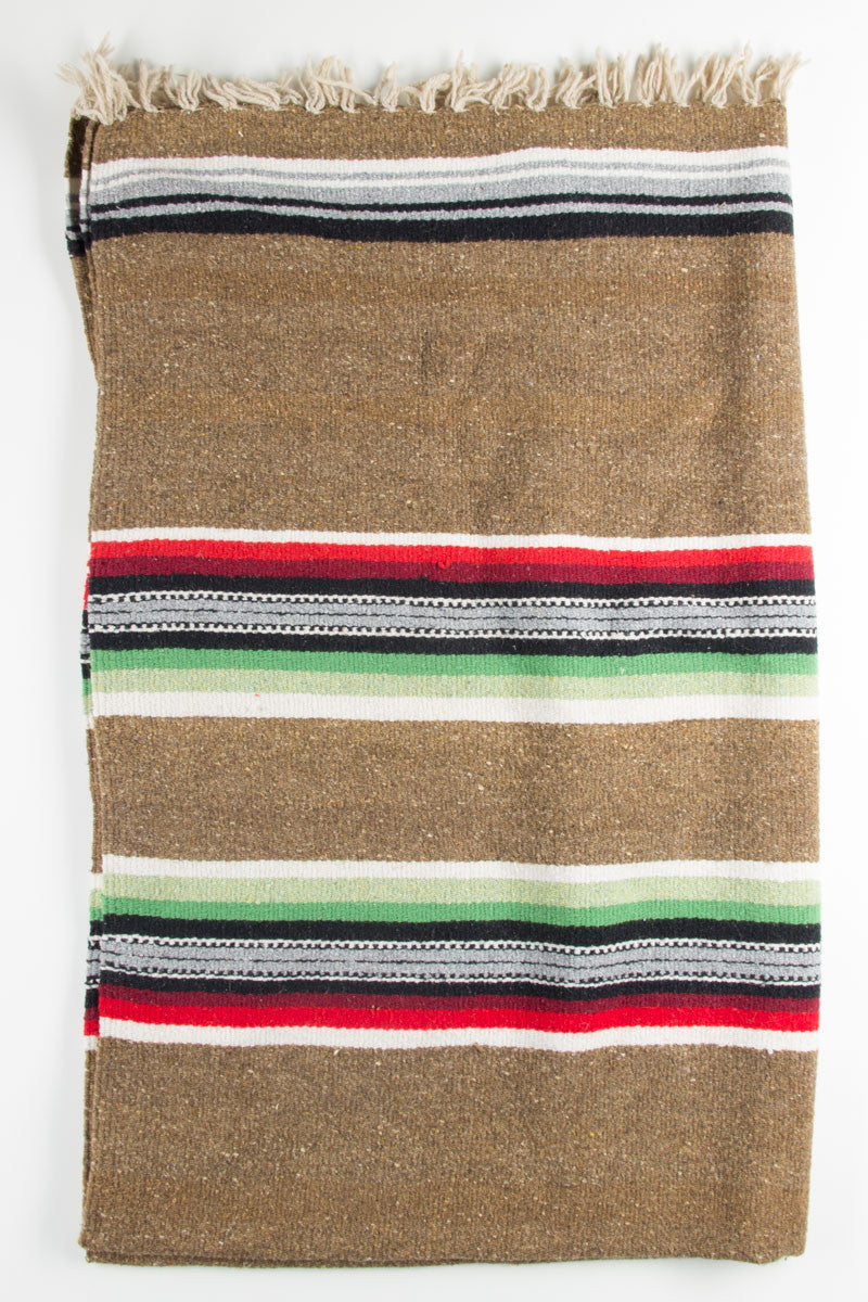 Brown Multicolored Striped Baja Blanket