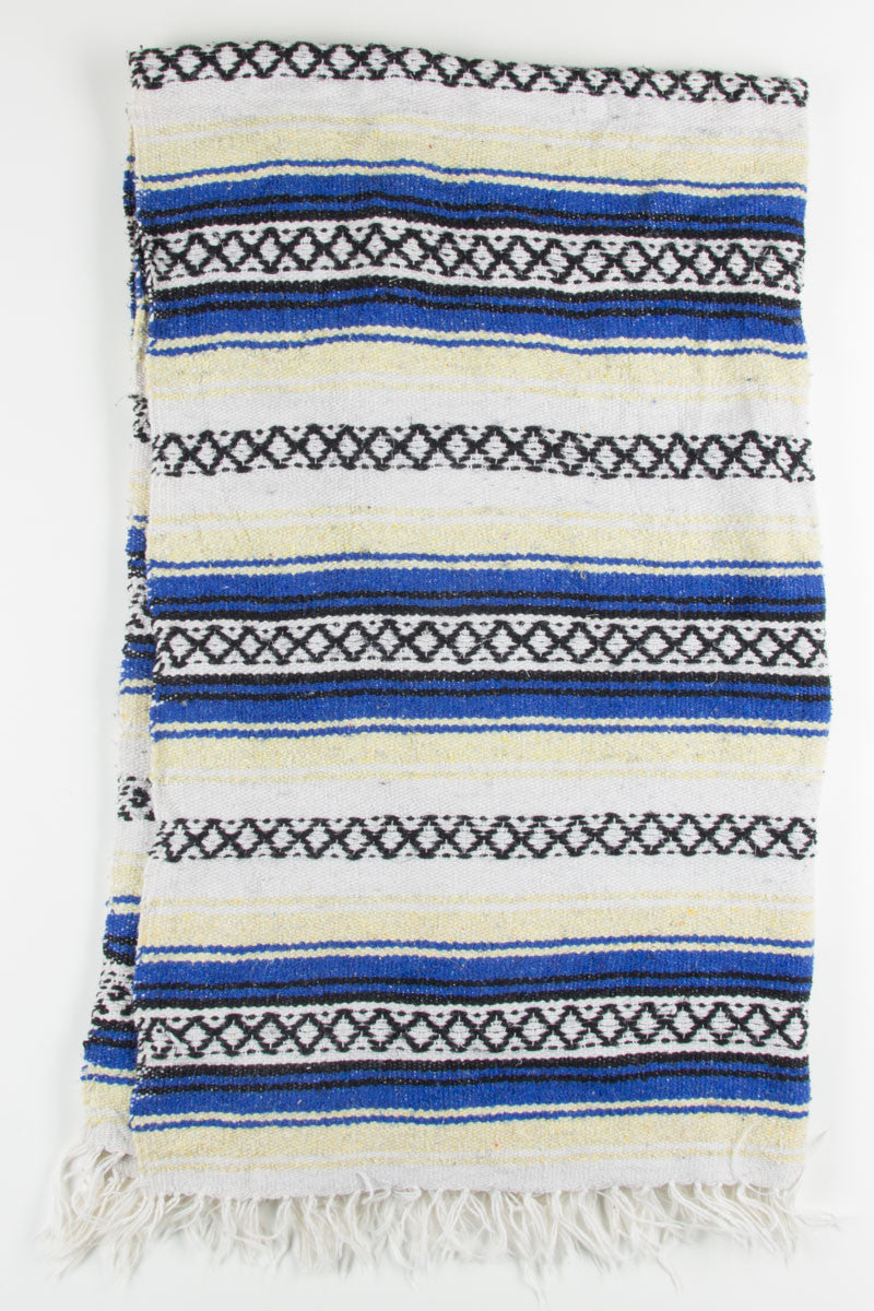 Blue & Yellow Striped Baja Blanket