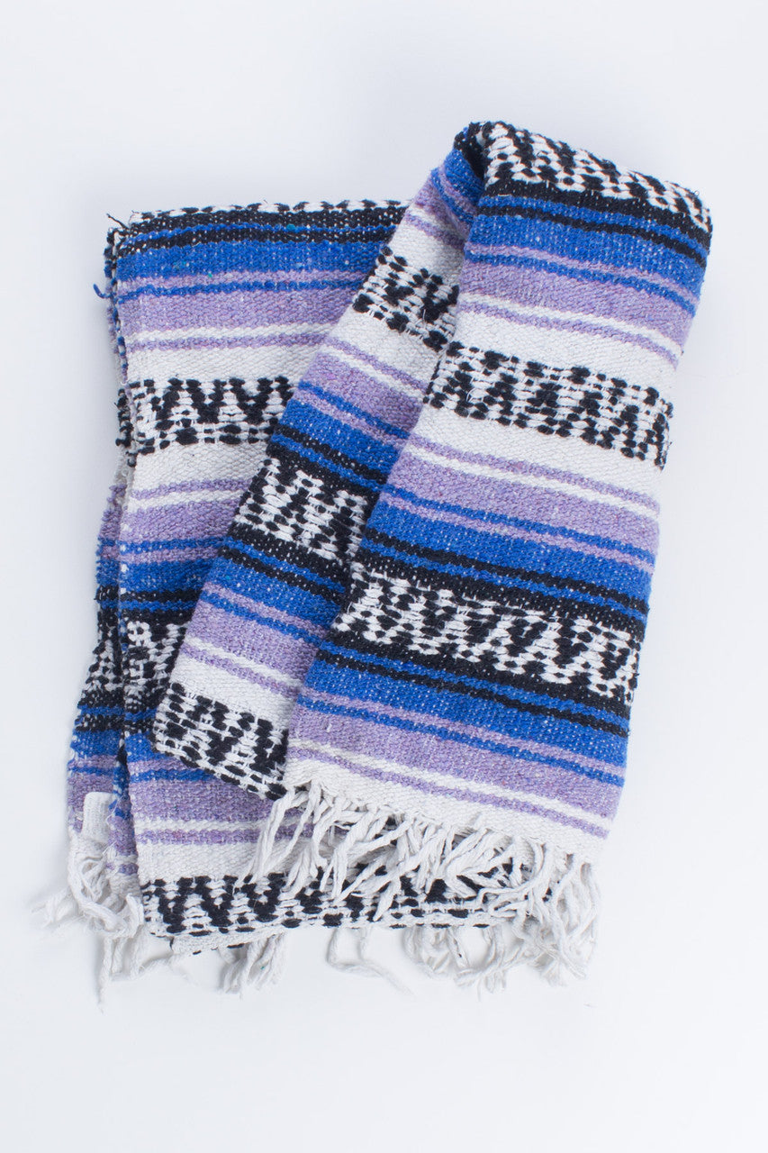 Blue & Purple Striped Baja Blanket