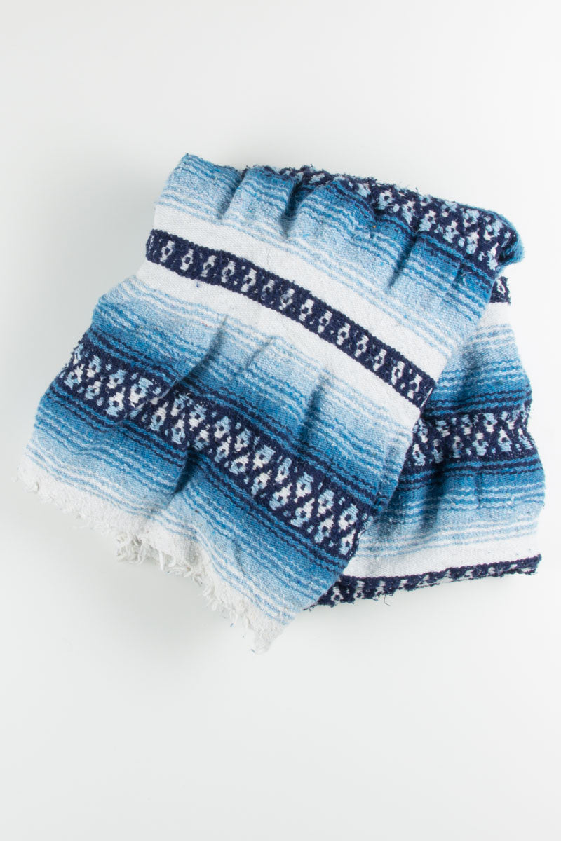 Blue Striped Vintage Baja Blanket