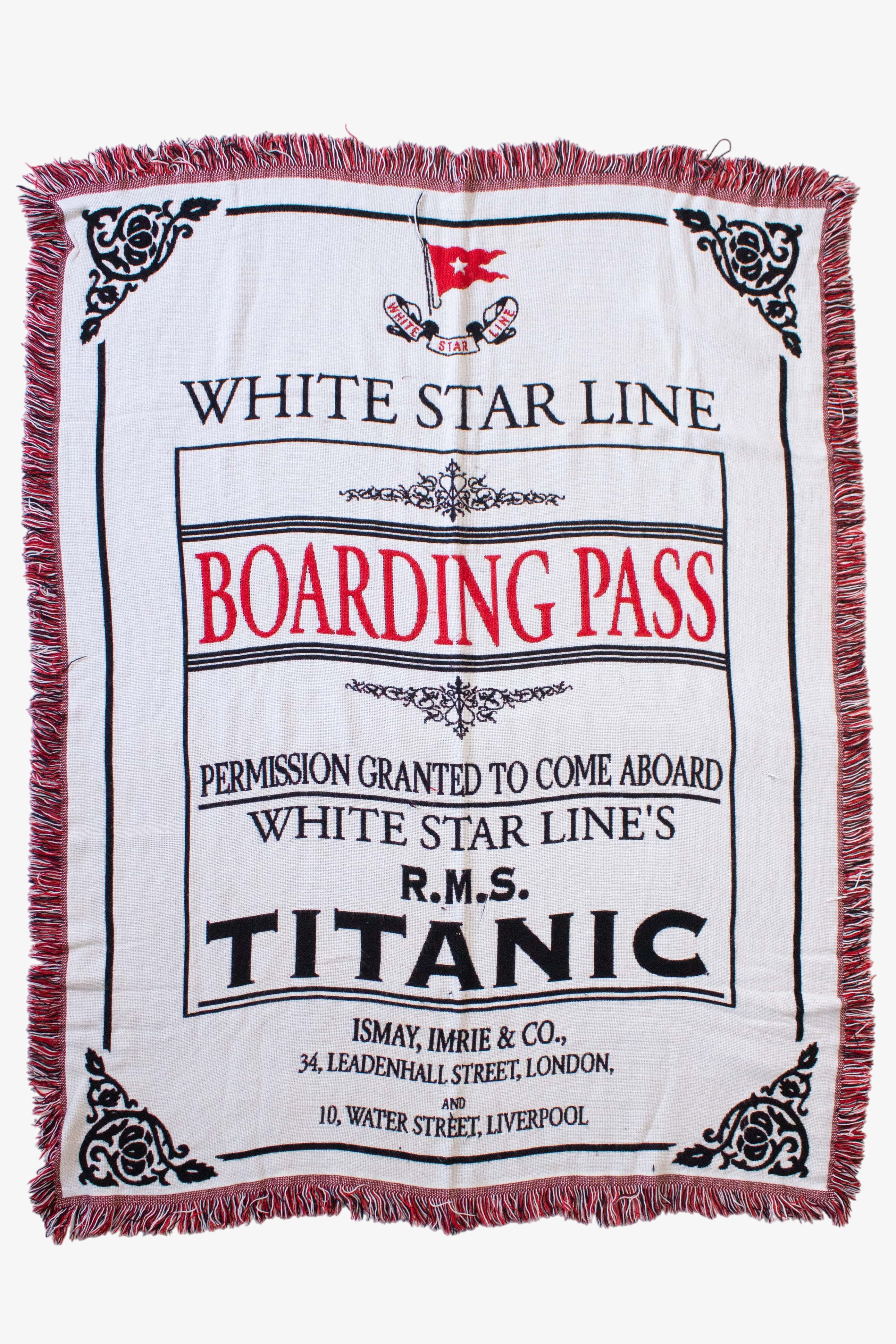 Titanic Boarding Pass Blanket (2000s)