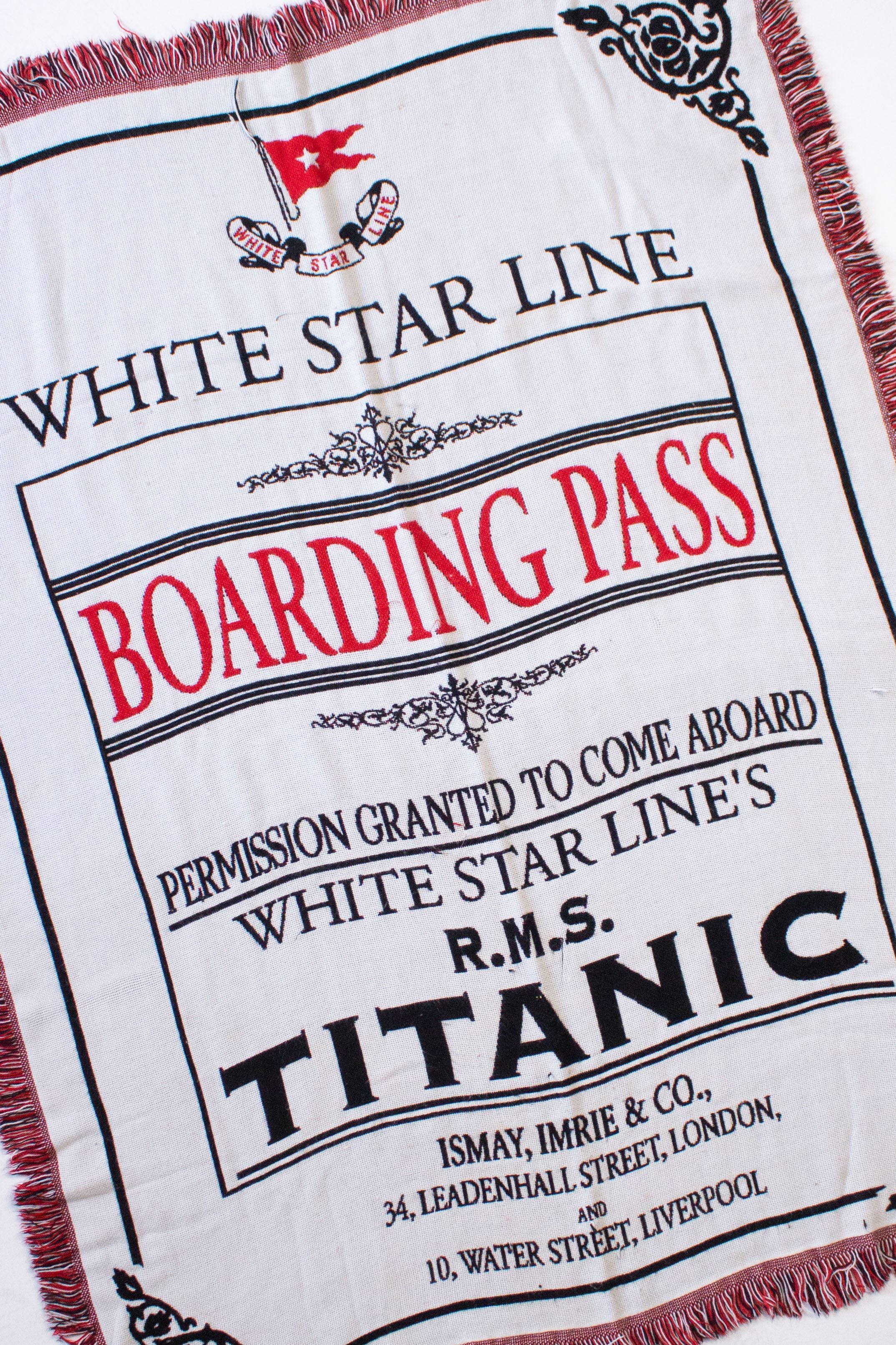 Titanic Boarding Pass Blanket (2000s)