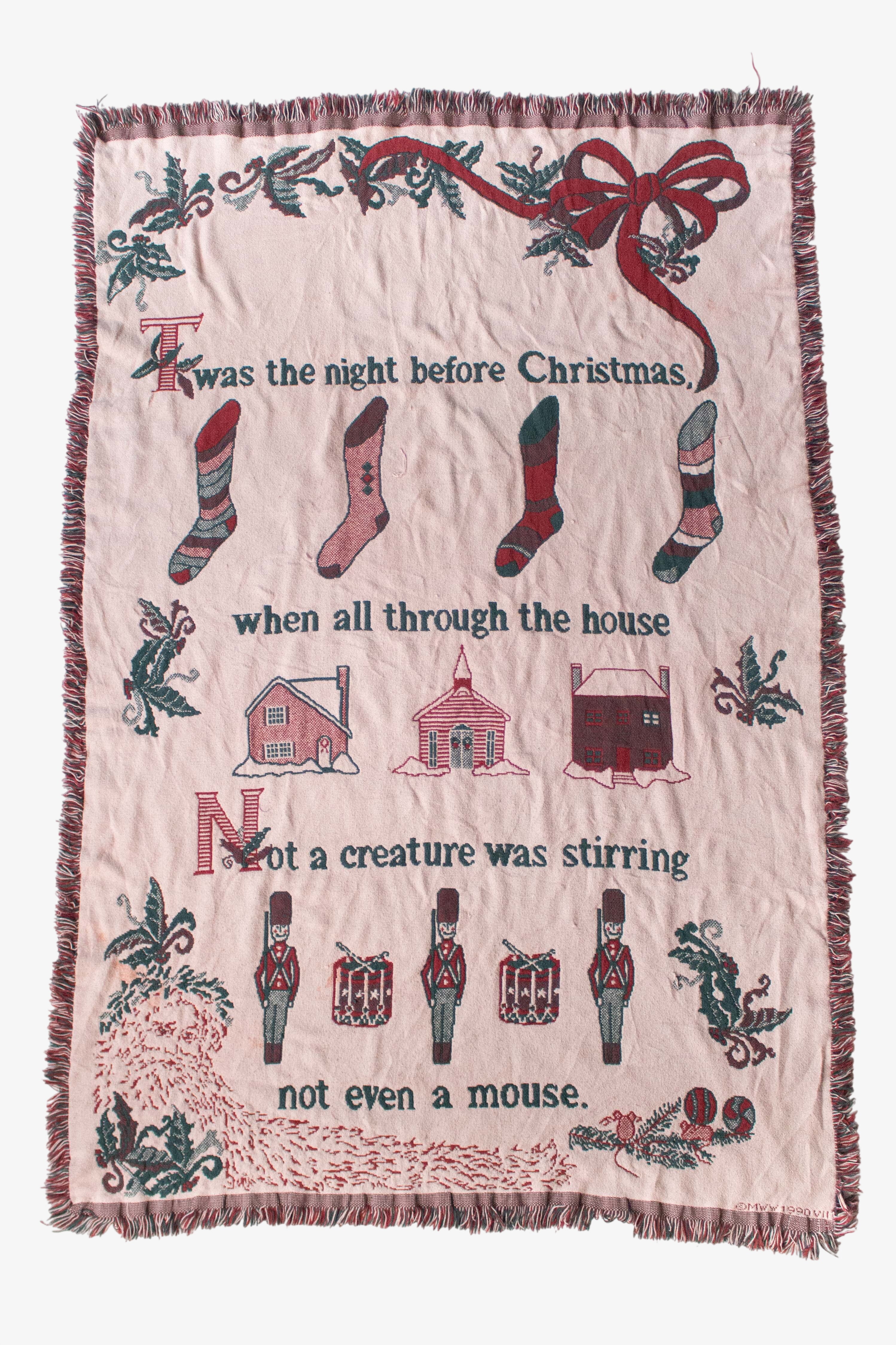 Vintage Twas The Night Before Christmas Blanket (1990s)