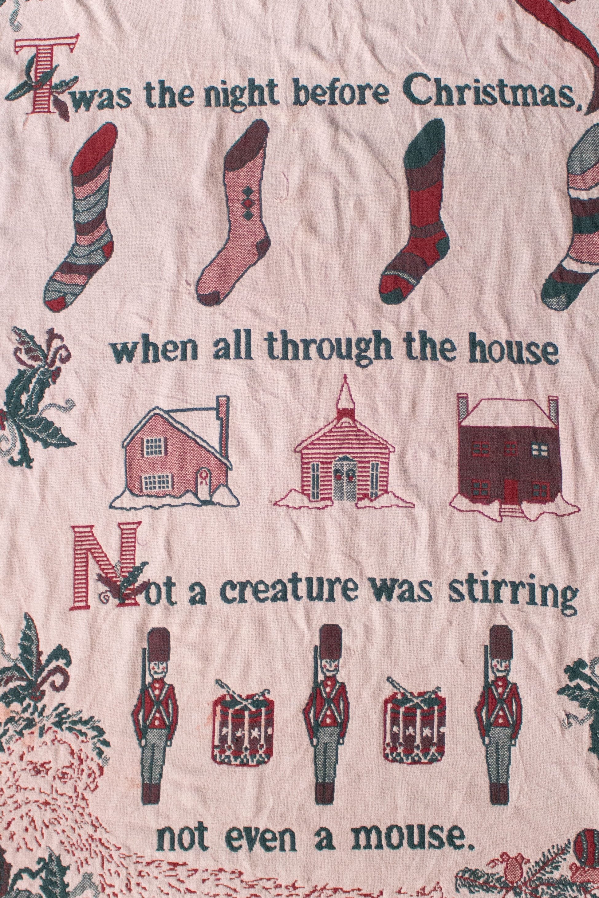 Vintage Twas The Night Before Christmas Blanket (1990s)