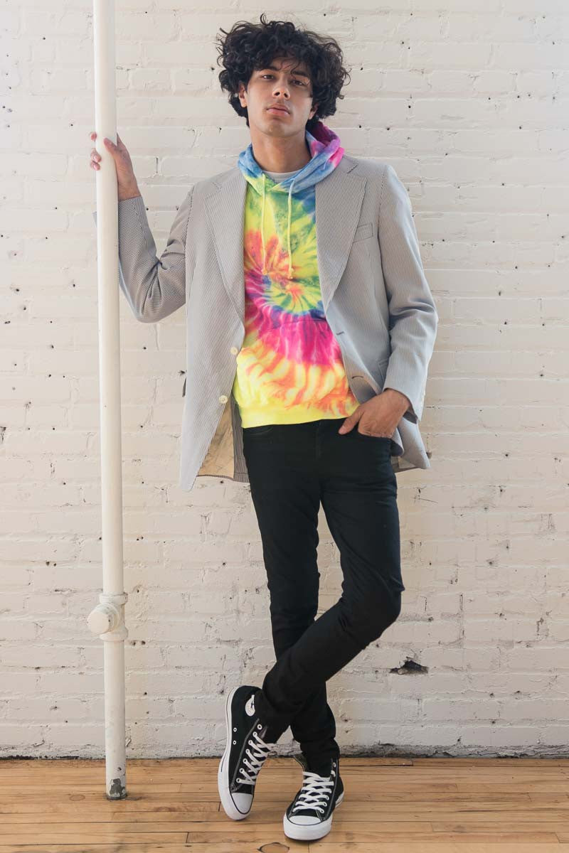 Blue Seersucker Oversized Vintage Blazer