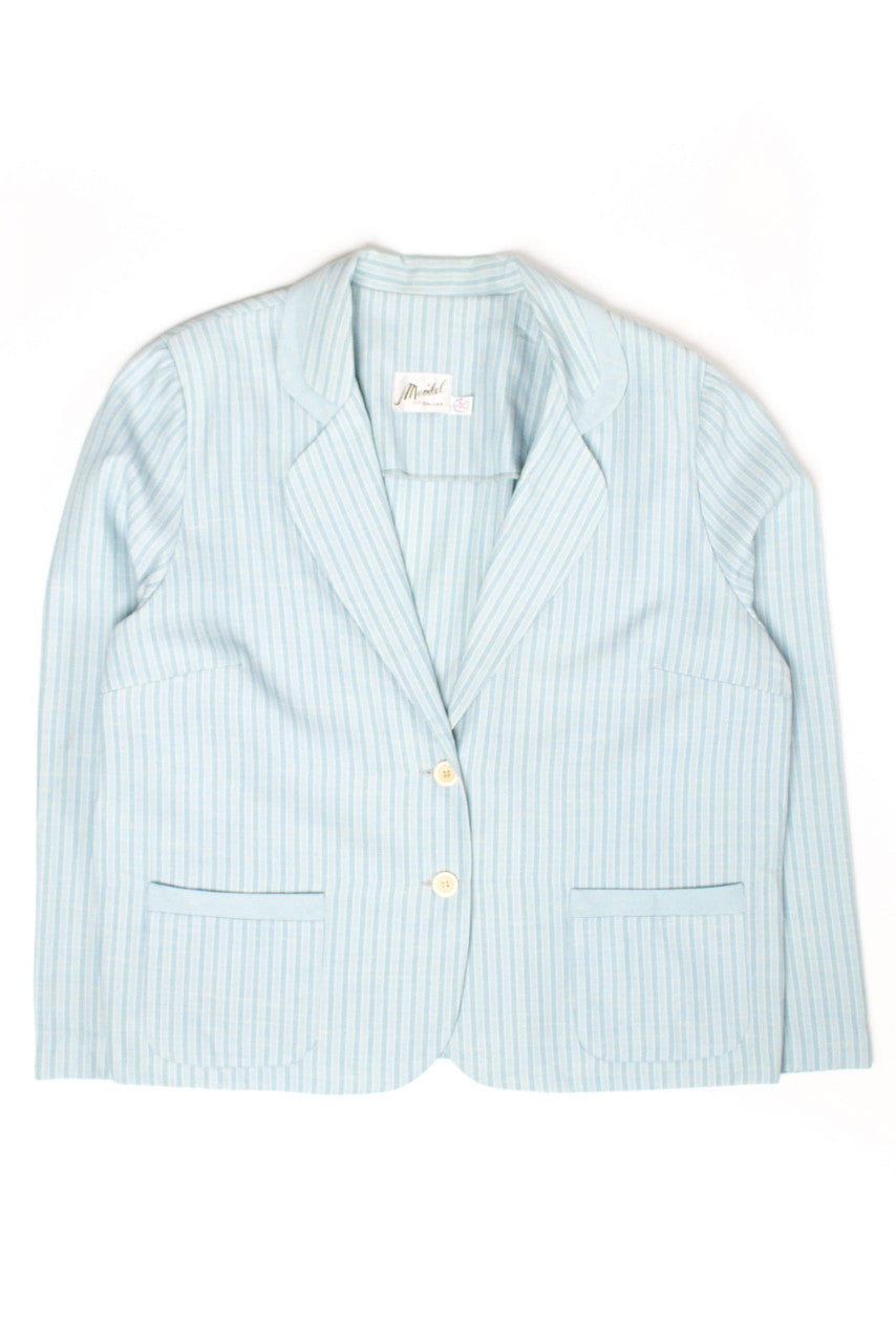 Vintage Blue Striped Blazer (1980s)