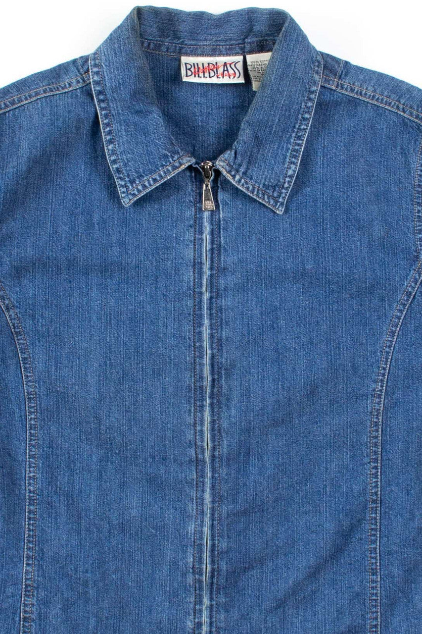 Denim Zip Up Top