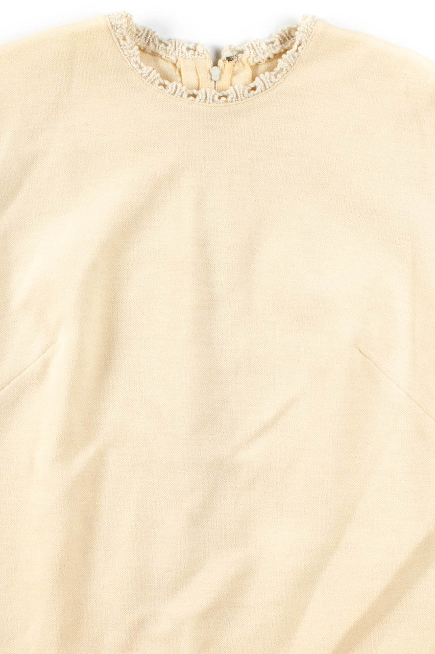 Cream Croched Tee Top