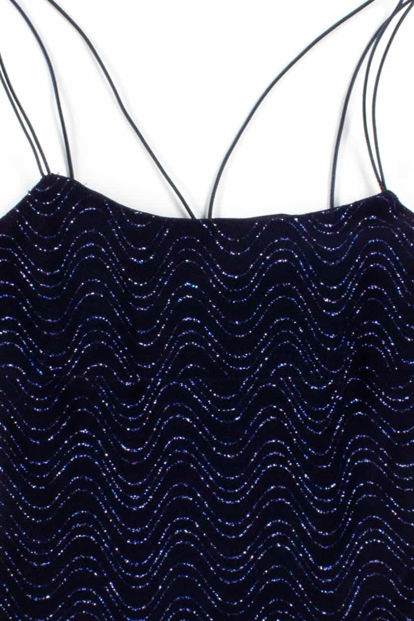 Black Glitter Spaghetti String Top