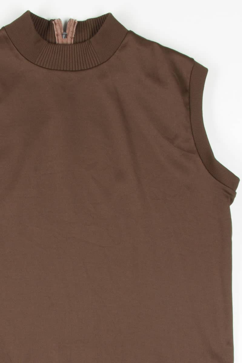 Chocolate Mock Neck Sleeveless Top