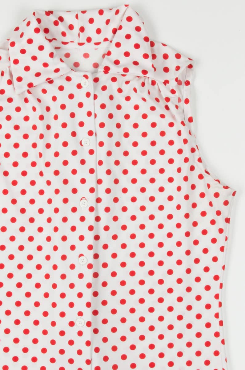Red Polka Dot Sleeveless Top