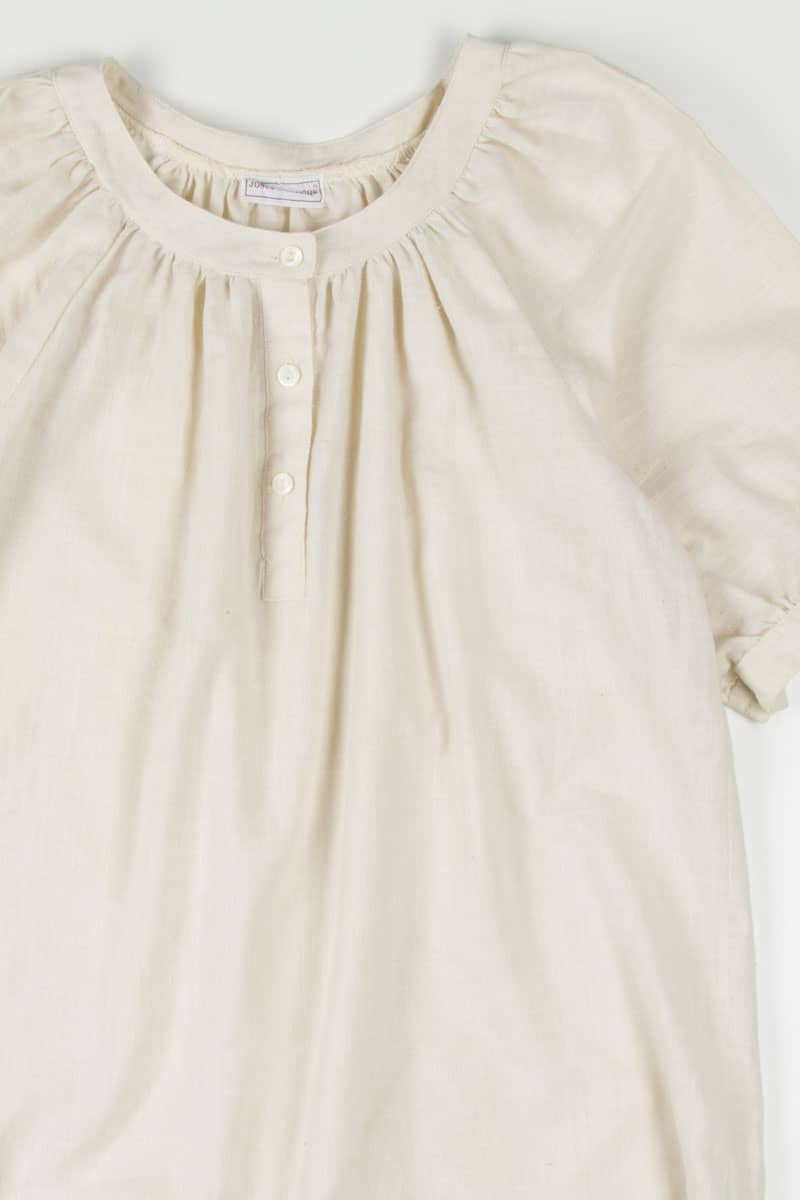 Cream Linen Peasant Top