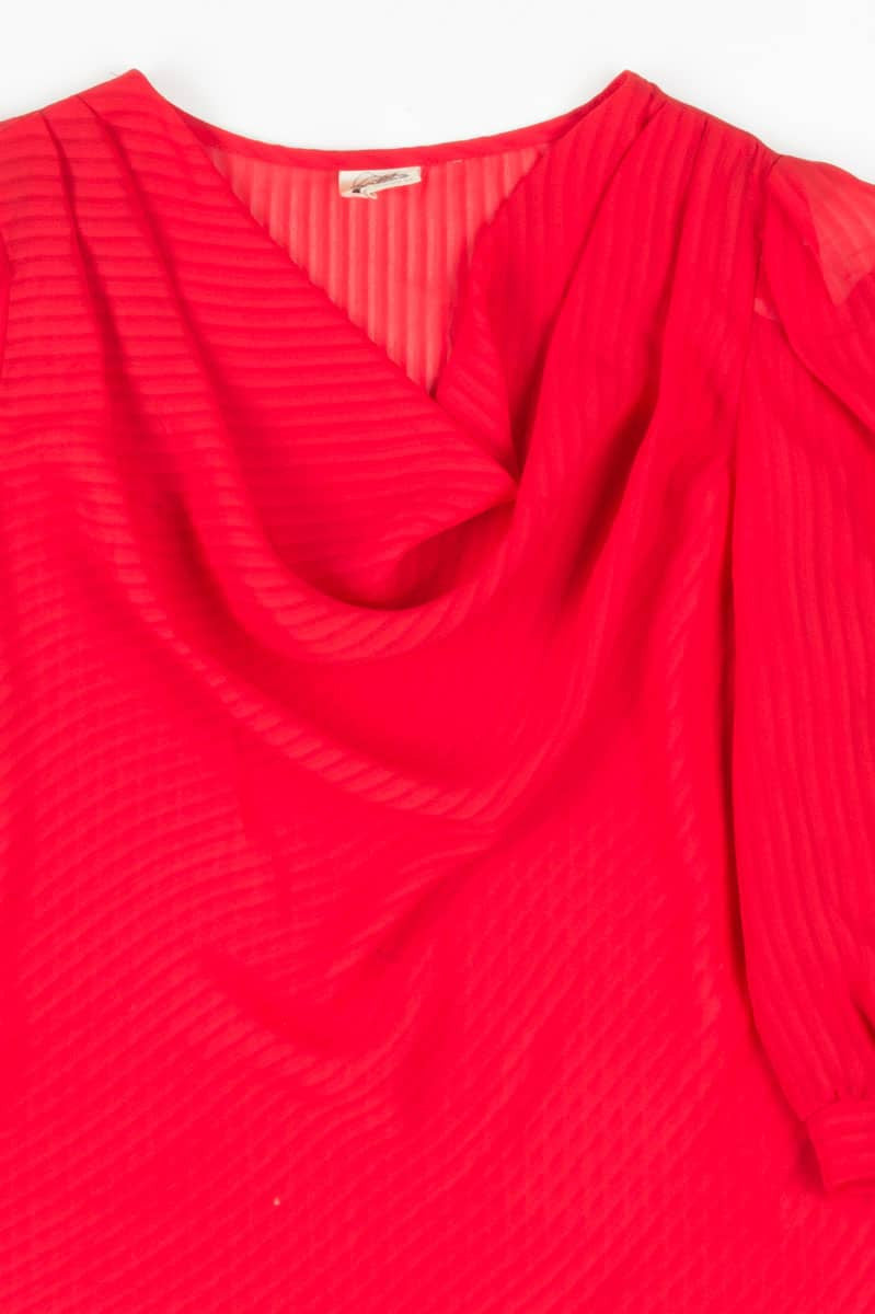 Red Striped Sheer Blouse