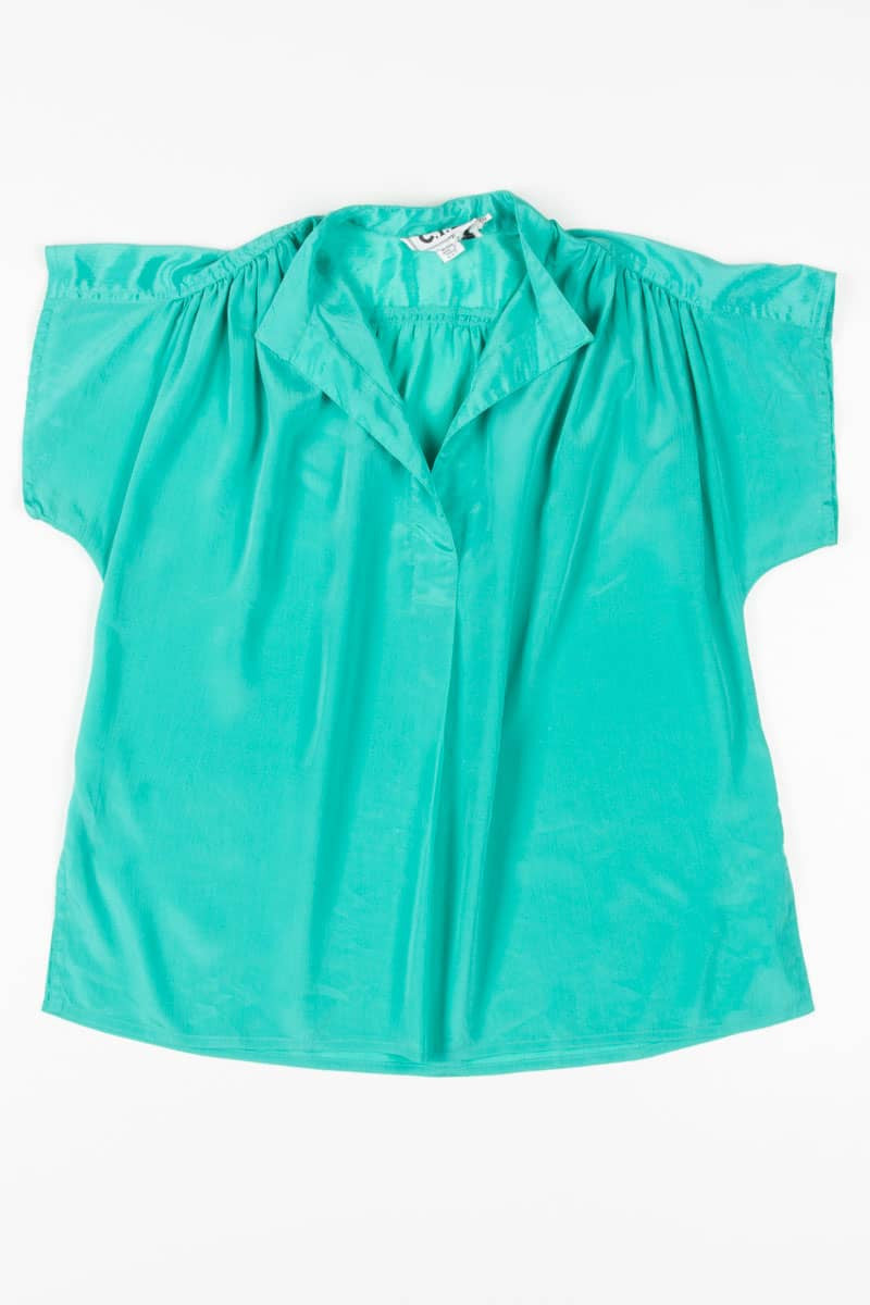 Teal V Neck Blouse