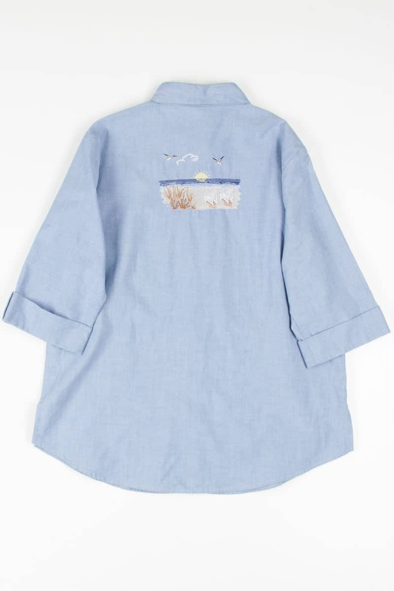 Embroidered Beach Chambray