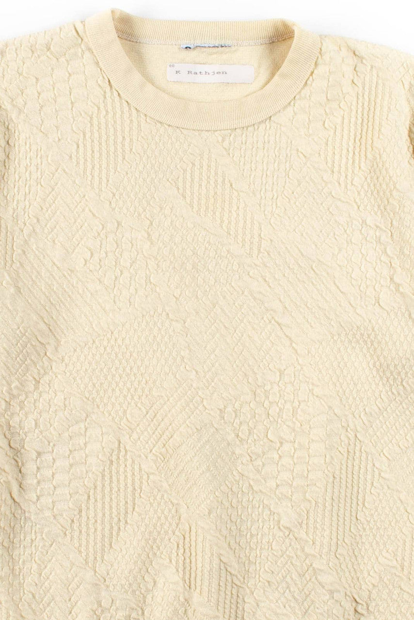 Beige Textured Tee Top