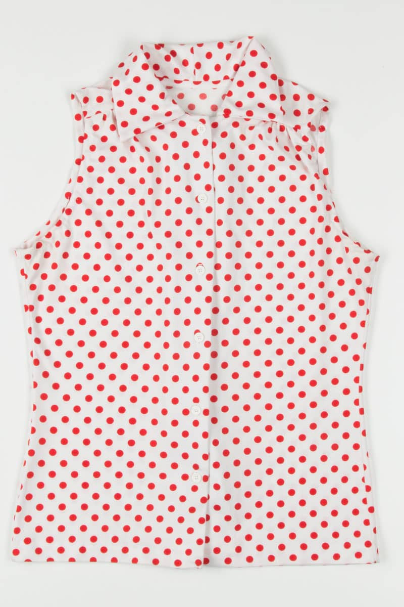 Red Polka Dot Sleeveless Top