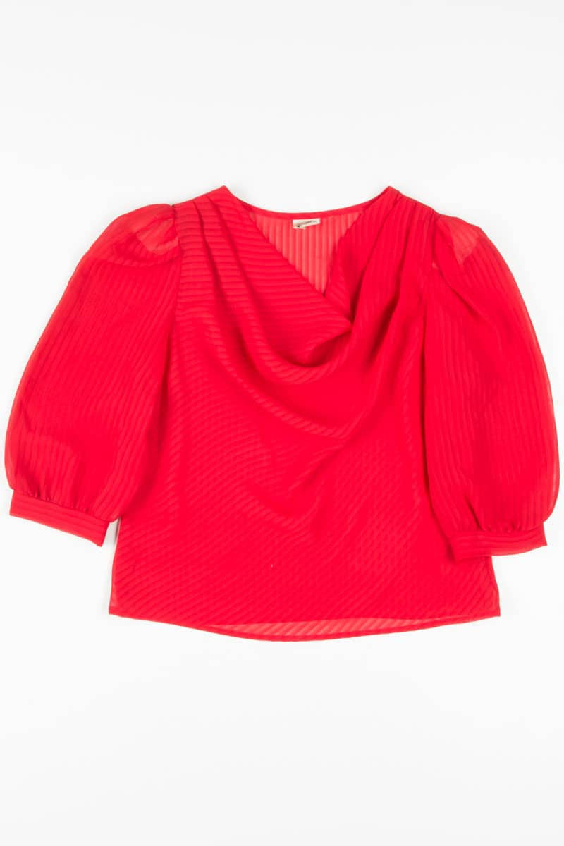 Red Striped Sheer Blouse