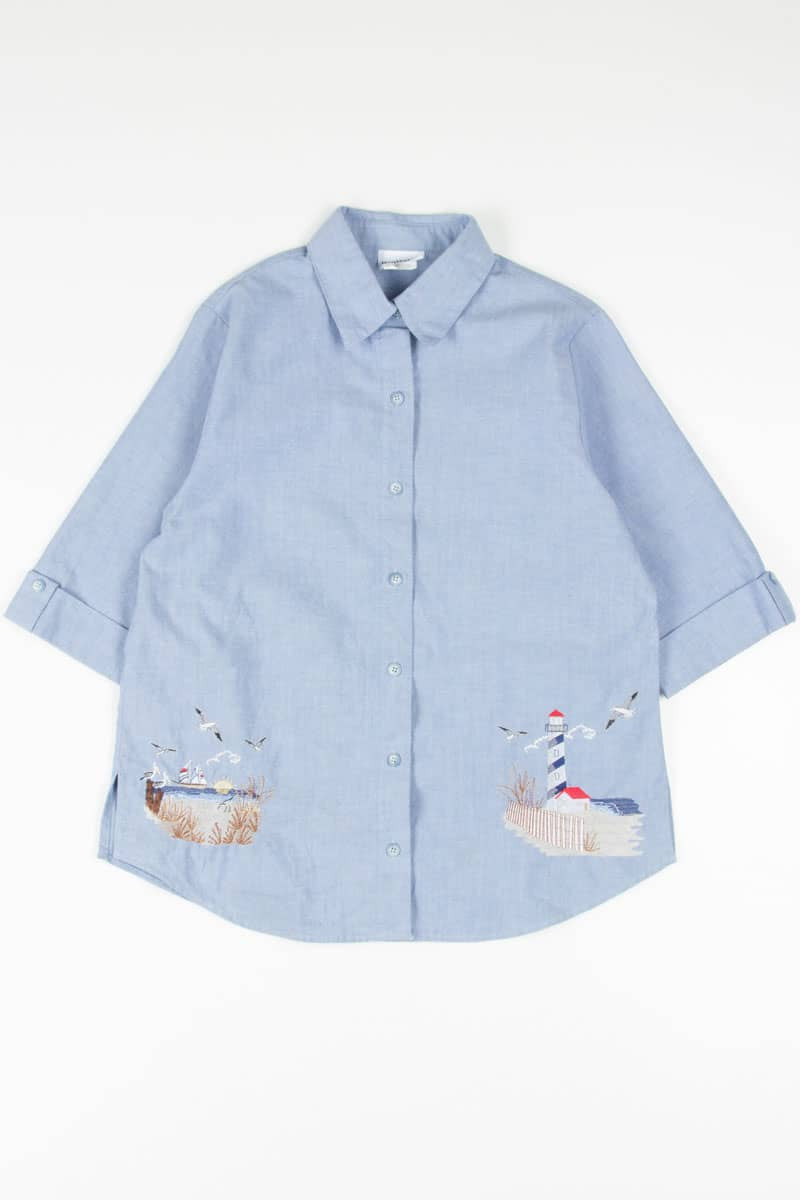 Embroidered Beach Chambray
