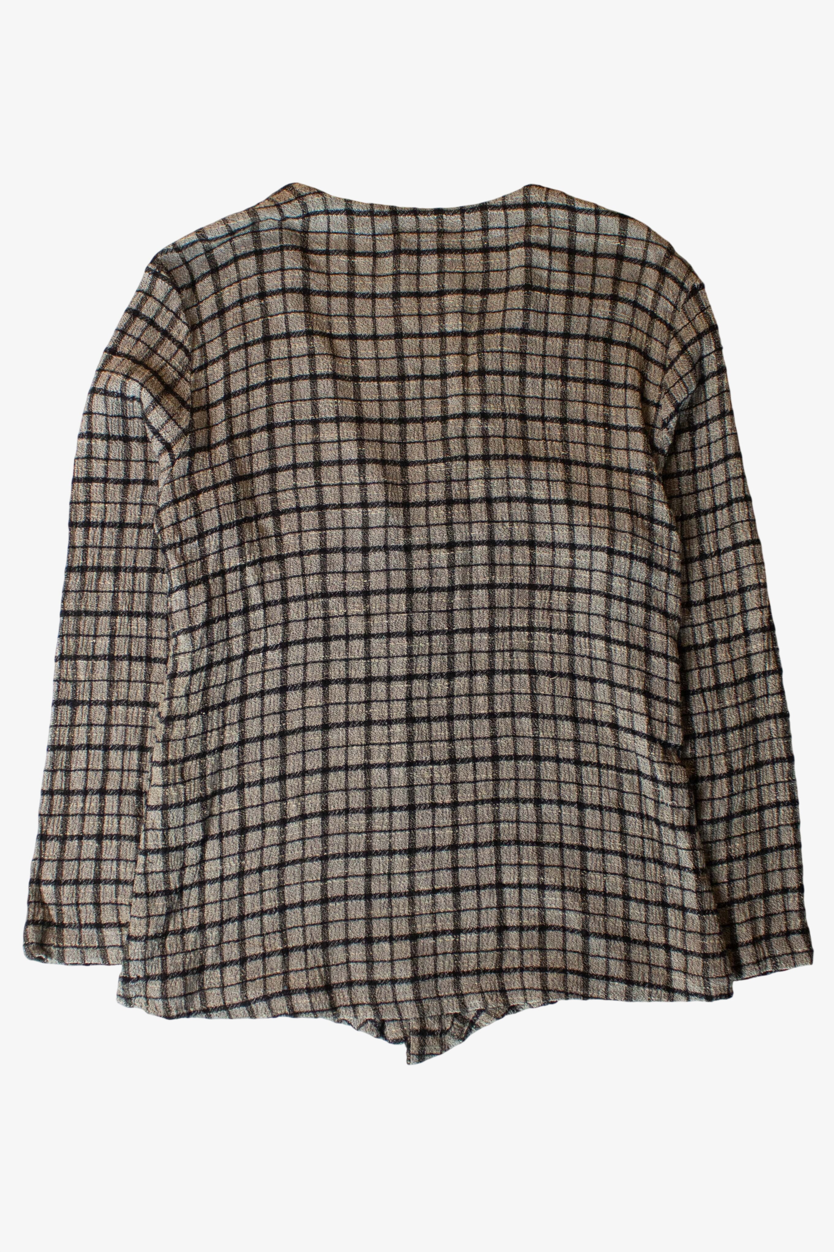 Vintage Gray Pebble Rayon Blouse (1990s)