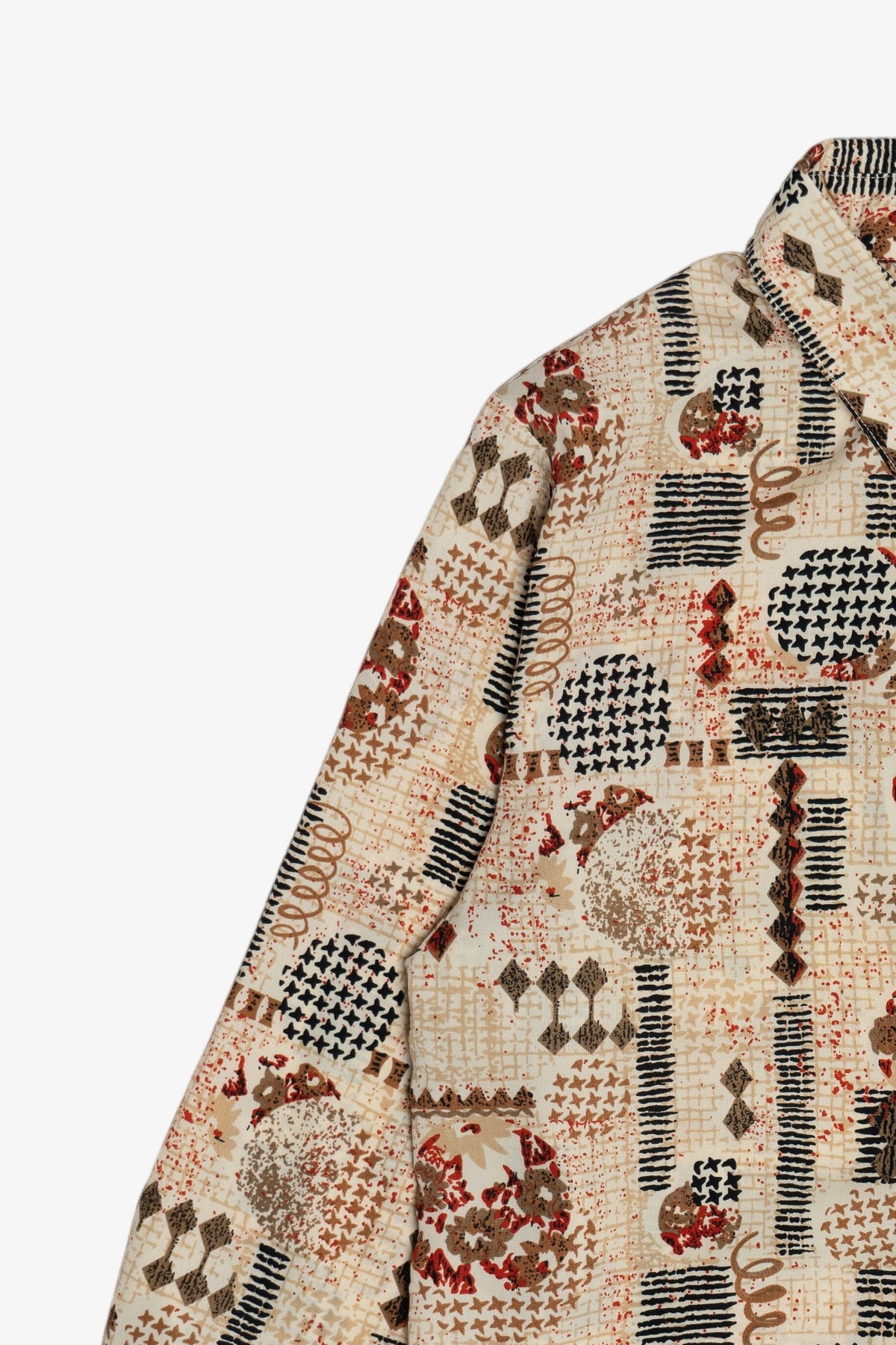 Vintage Fun Mixed Pattern Graphic Button Up Blouse (1990s)