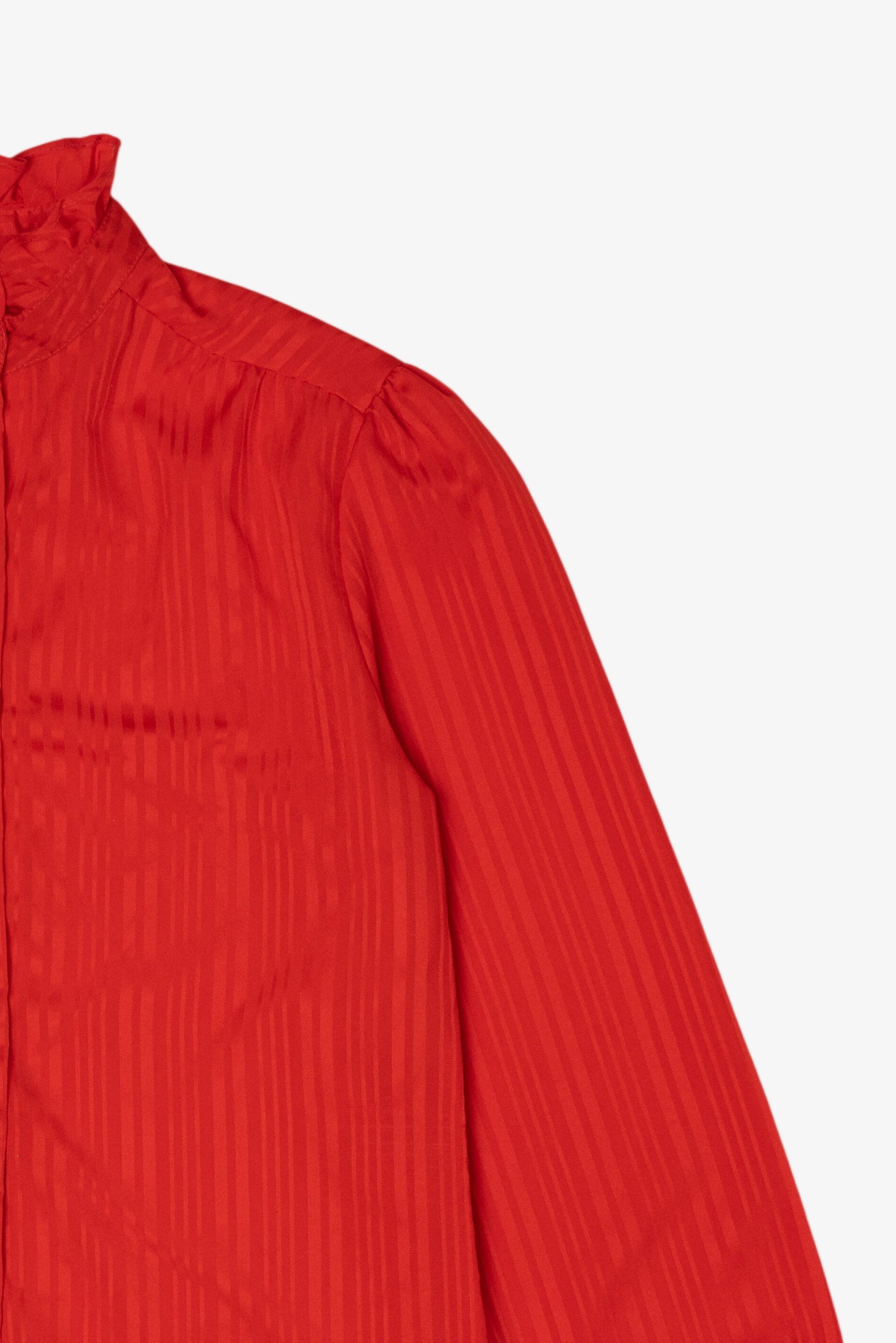 Vintage Red Ship'n Shore Ruffle Button Up Blouse (1980s)