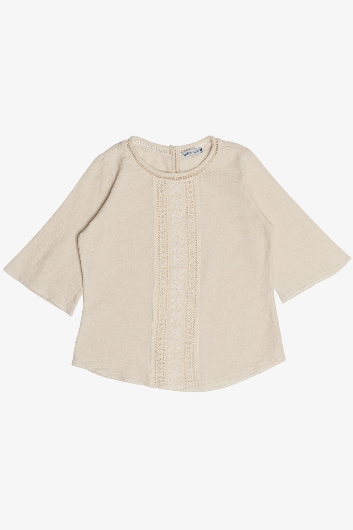Carolina Giret Lace Detail 3/4 Sleeve Top (2010s)