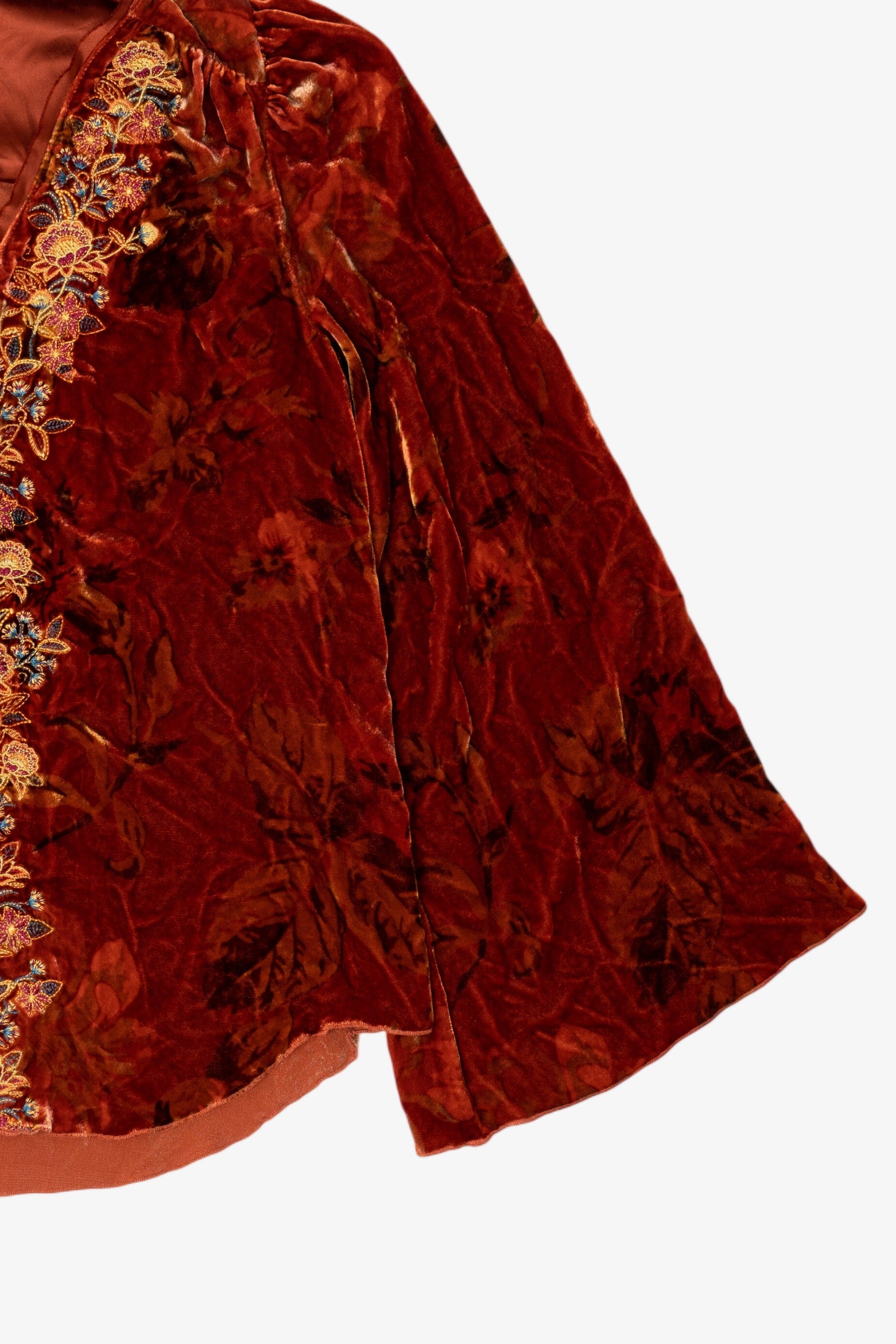 Vintage Burnt Orange Sundance Velvet Blouse (2000s)