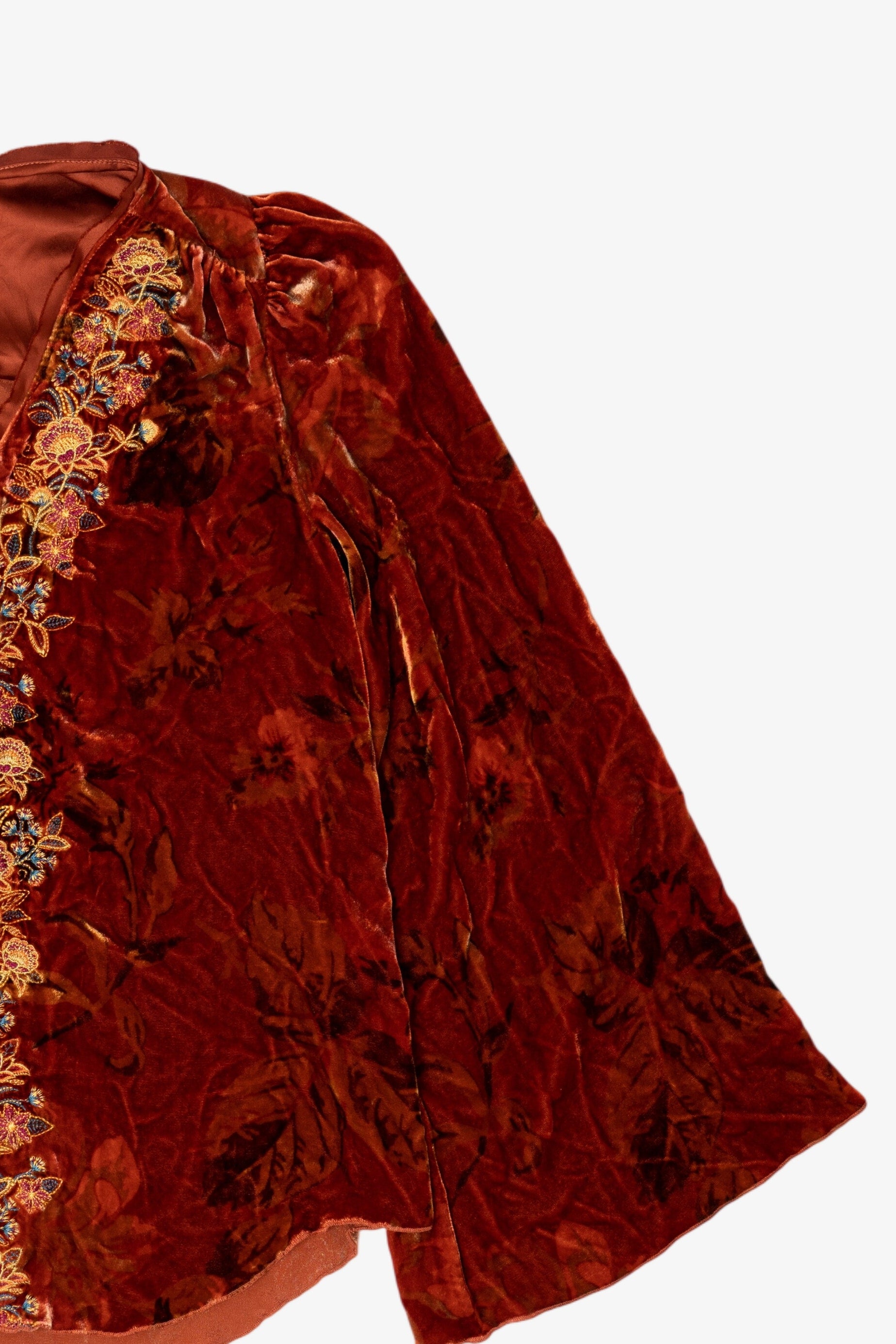 Vintage Burnt Orange Sundance Velvet Blouse (2000s)