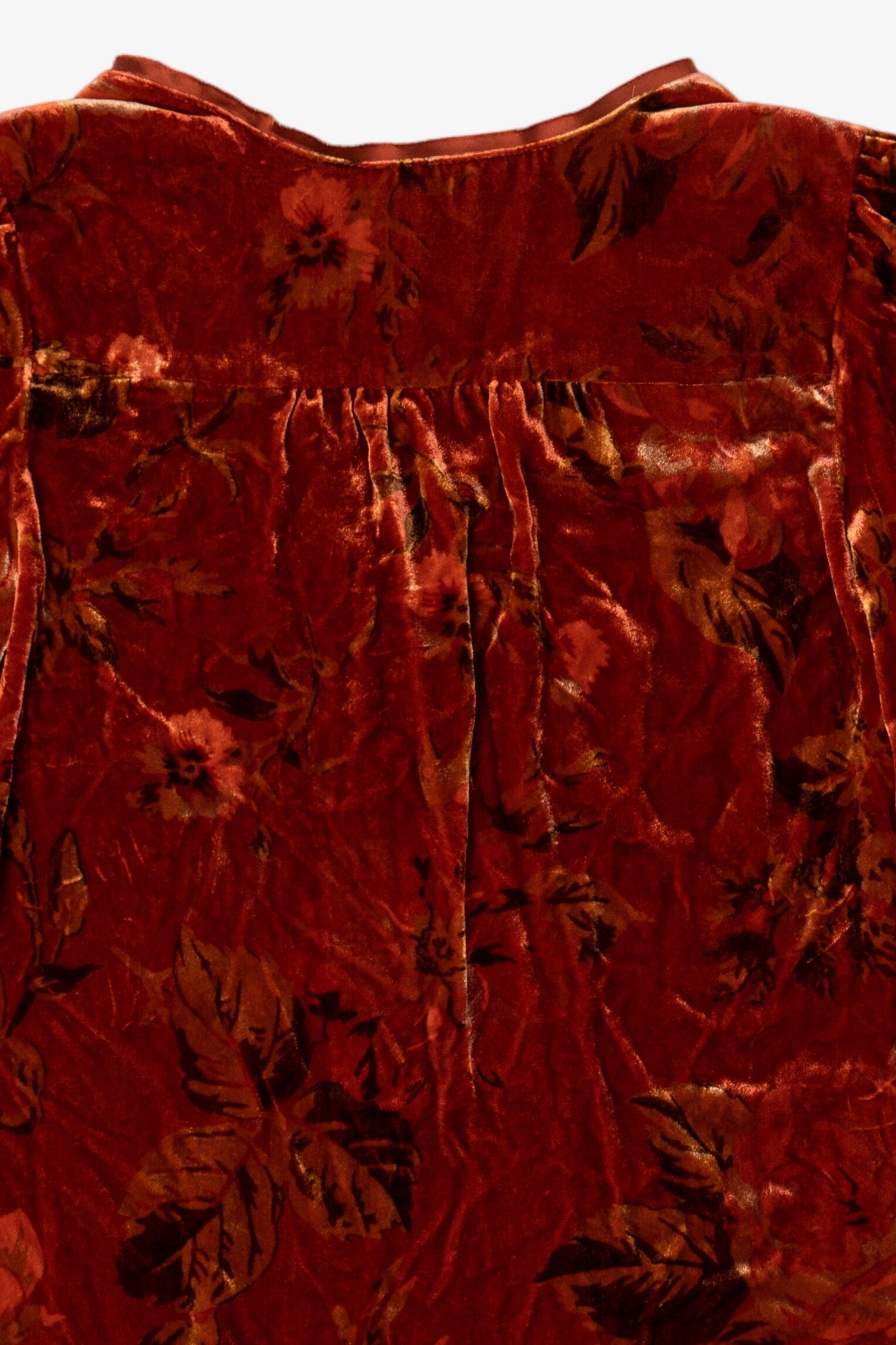 Vintage Burnt Orange Sundance Velvet Blouse (2000s)