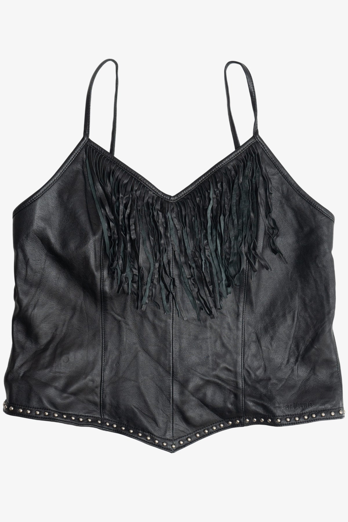 Vintage Jack Daniel's Leather Fringe Corset Top (2000s)