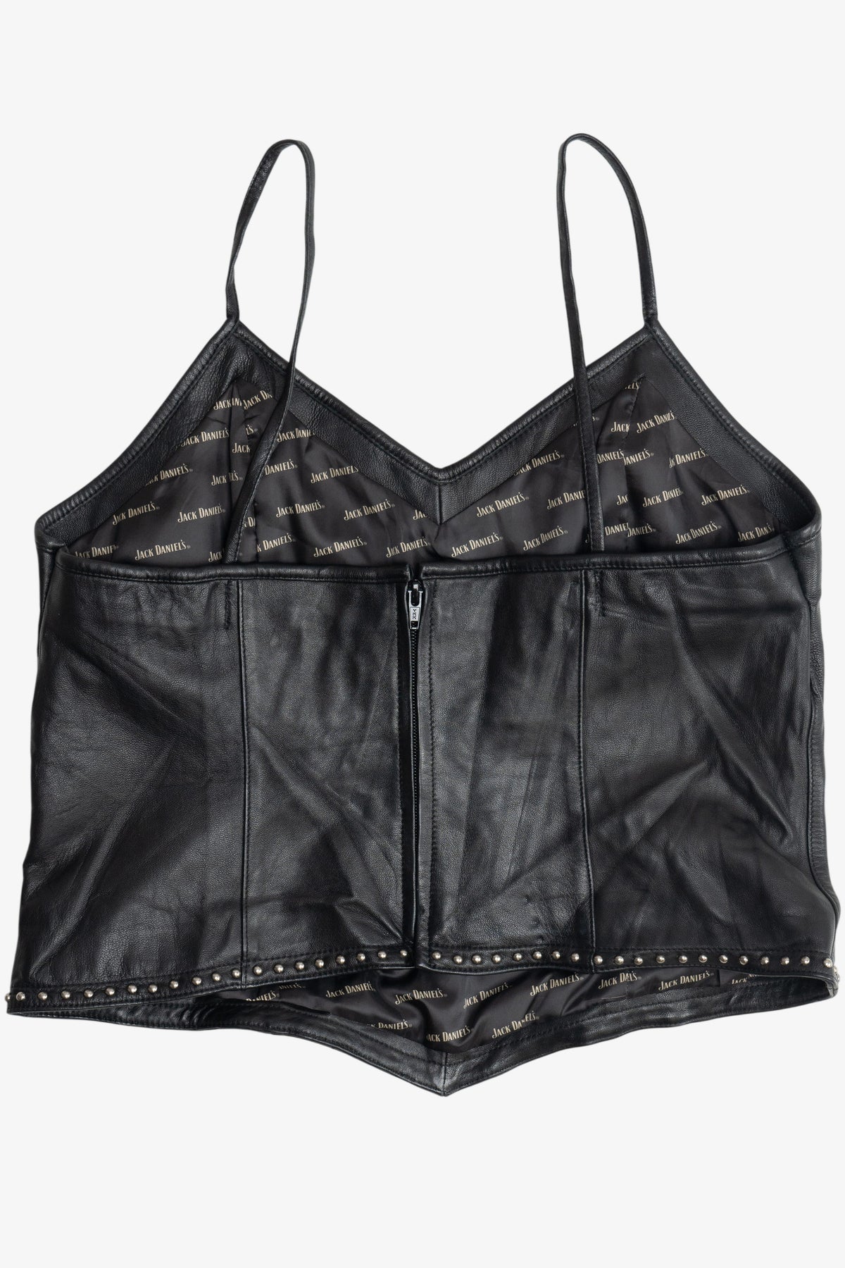 Vintage Jack Daniel's Leather Fringe Corset Top (2000s)