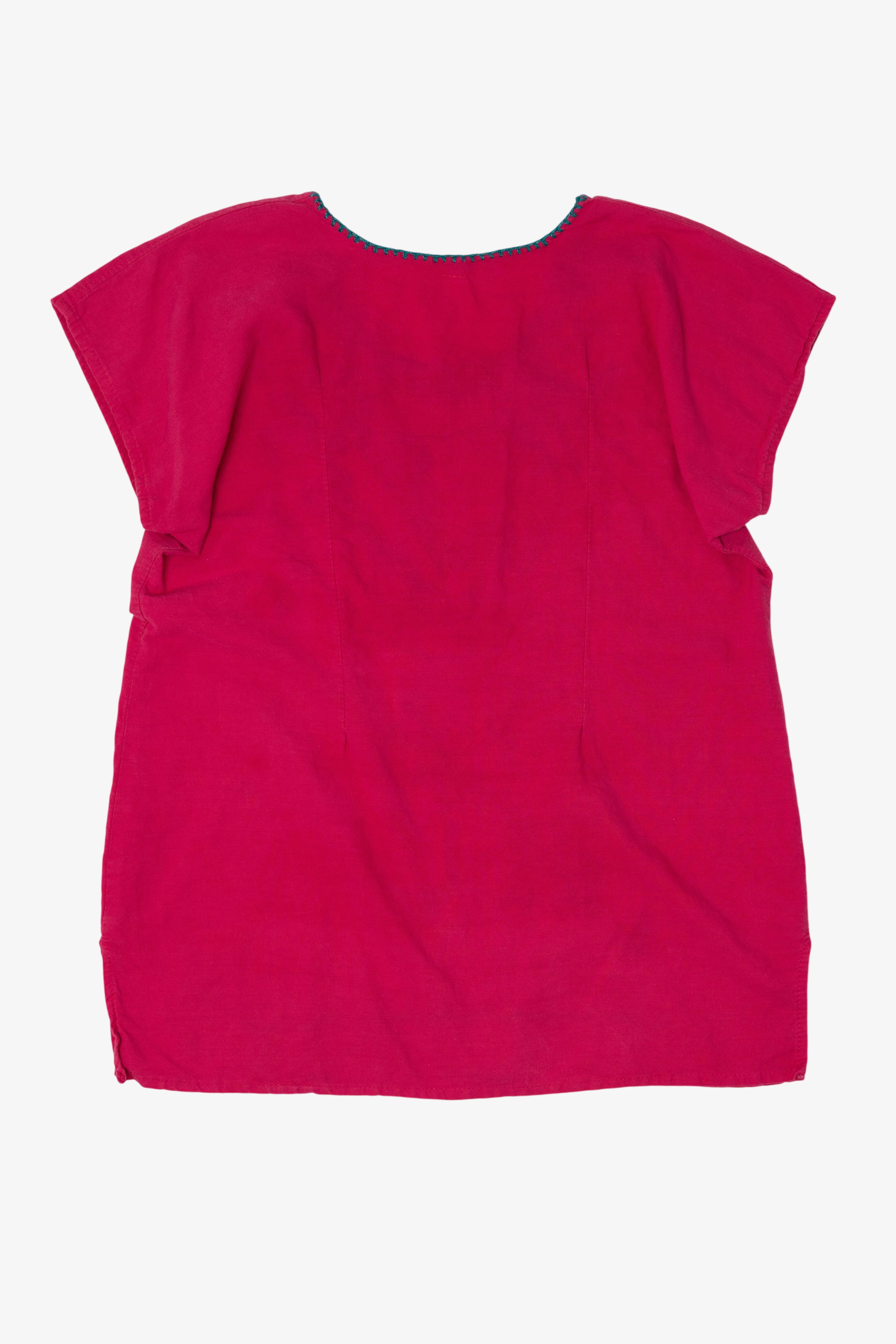 Pink Virgen de Gudalupe Embroidered Mexican Top (2010s)