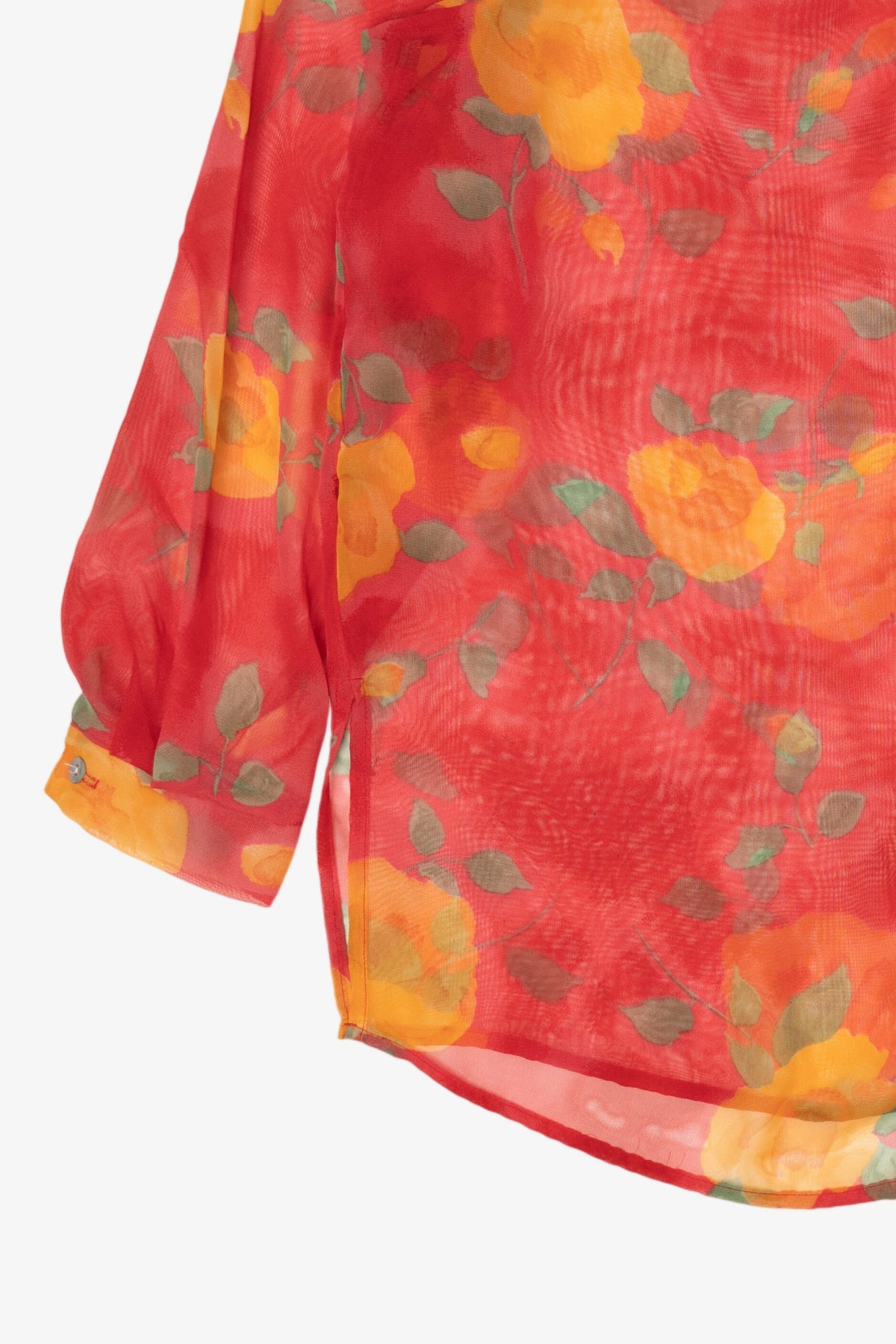 Vintage Red Floral Victoria Morgan Sport Blouse (1980s)