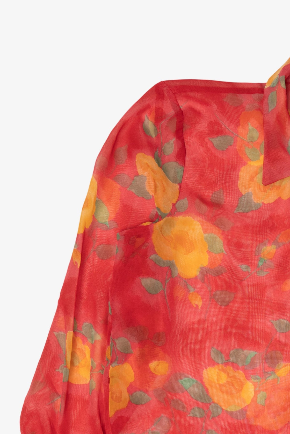 Vintage Red Floral Victoria Morgan Sport Blouse (1980s)