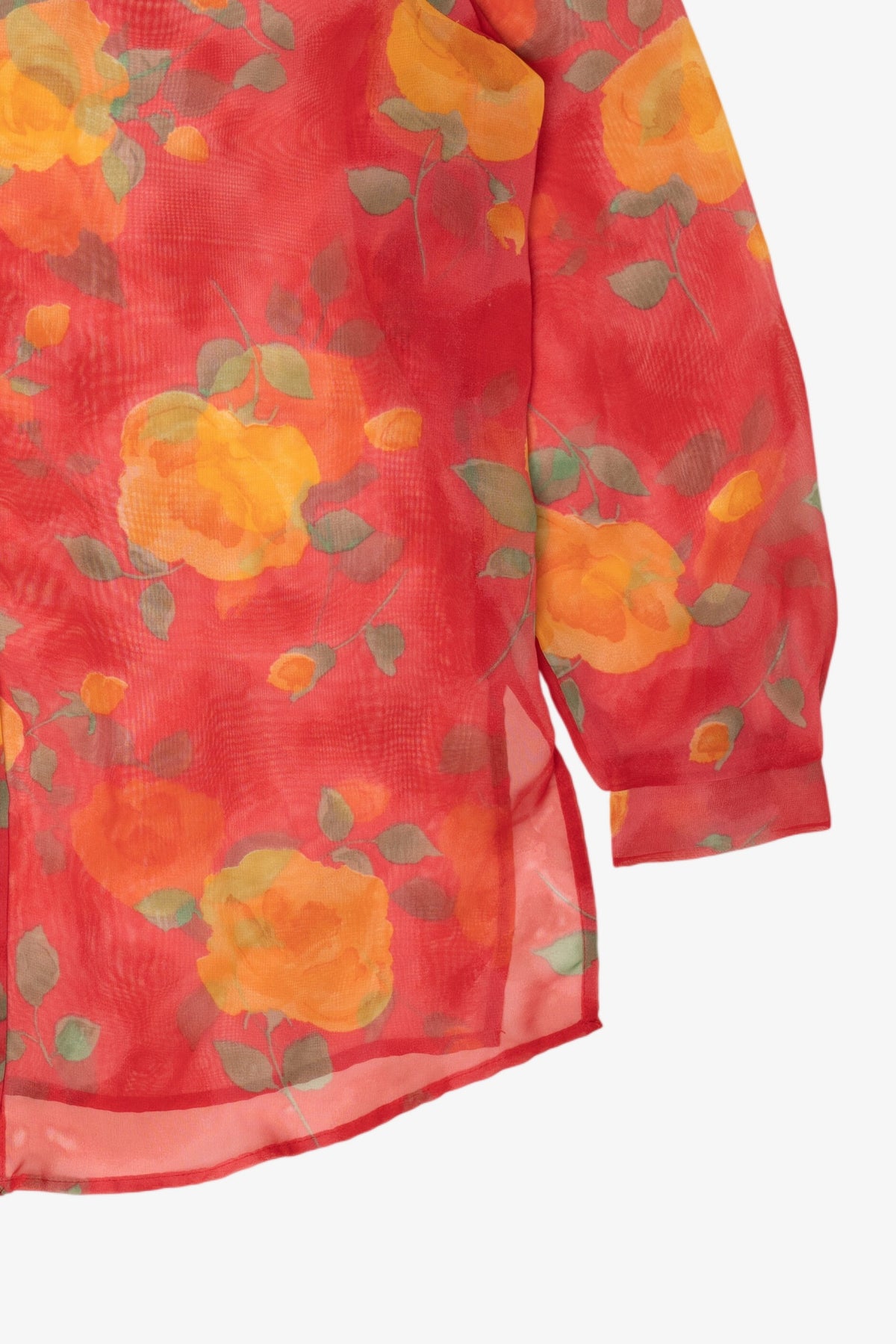 Vintage Red Floral Victoria Morgan Sport Blouse (1980s)