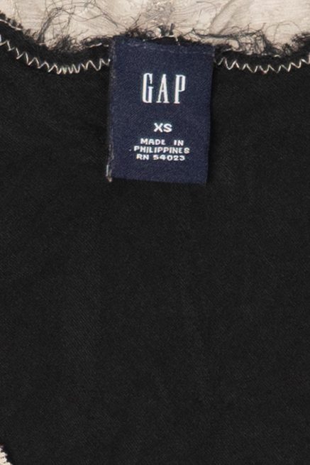 Vintage Black Velvet Lace V-Neck Gap Top (2000s)
