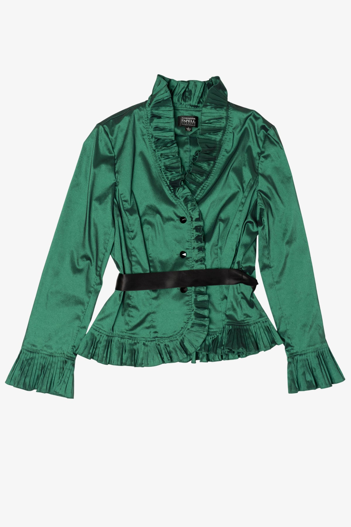 Vintage Emerald Adrianna Papell Button Up Blouse (1990s)