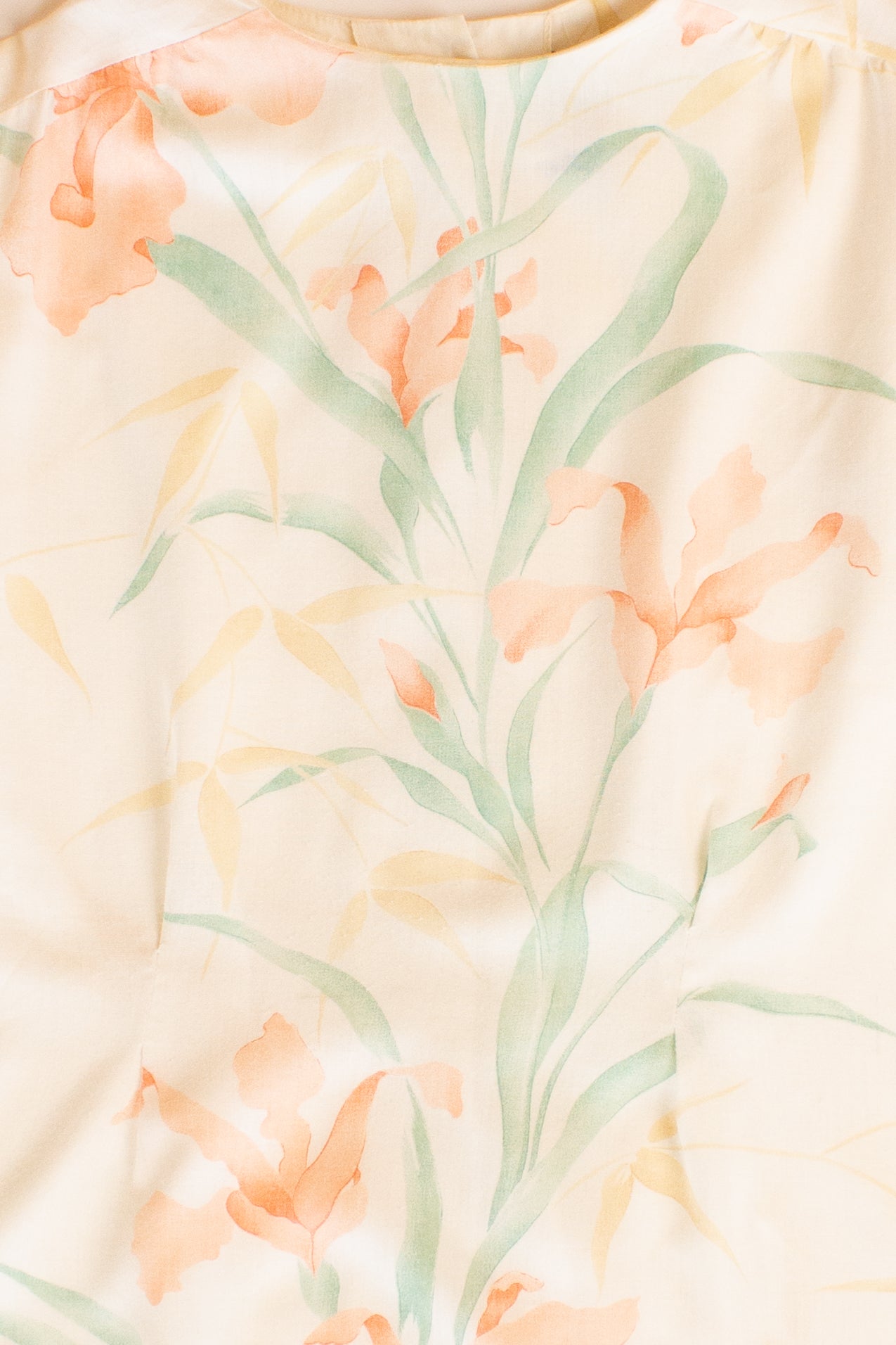Vintage Watercolor Floral Back Button Blouse (1980s)