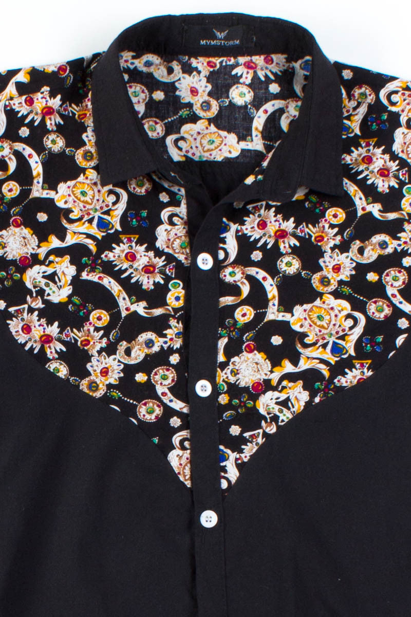 Jewel Graphic Button Up Shirt