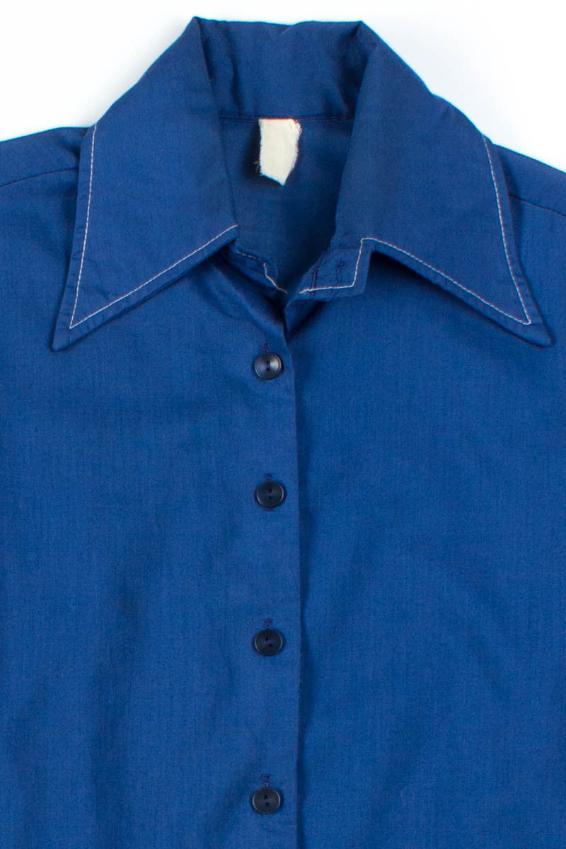 Navy Stitched Button Up Shirt
