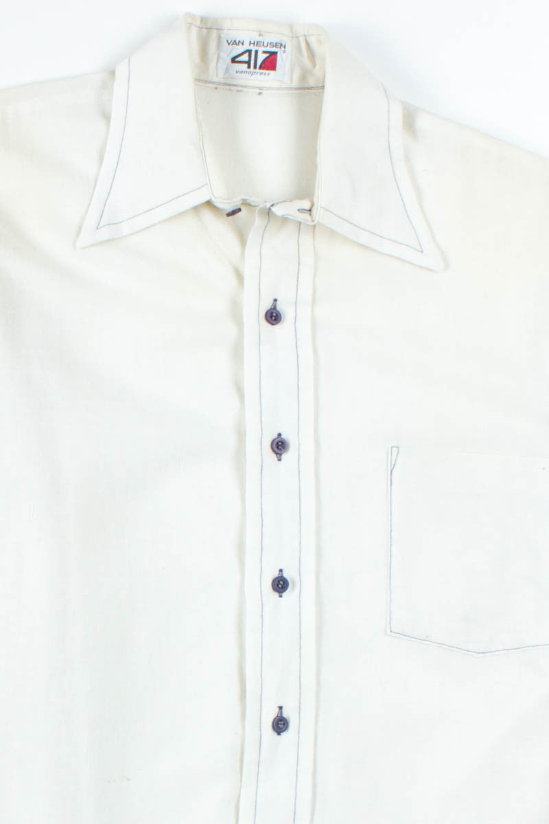 White Stitched Button Up Shirt