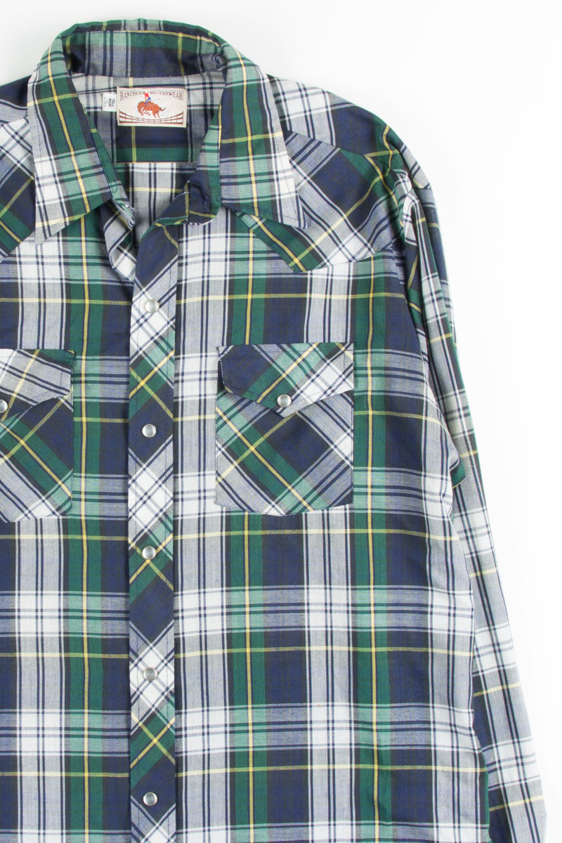 Blue & Green Plaid Button Up Shirt