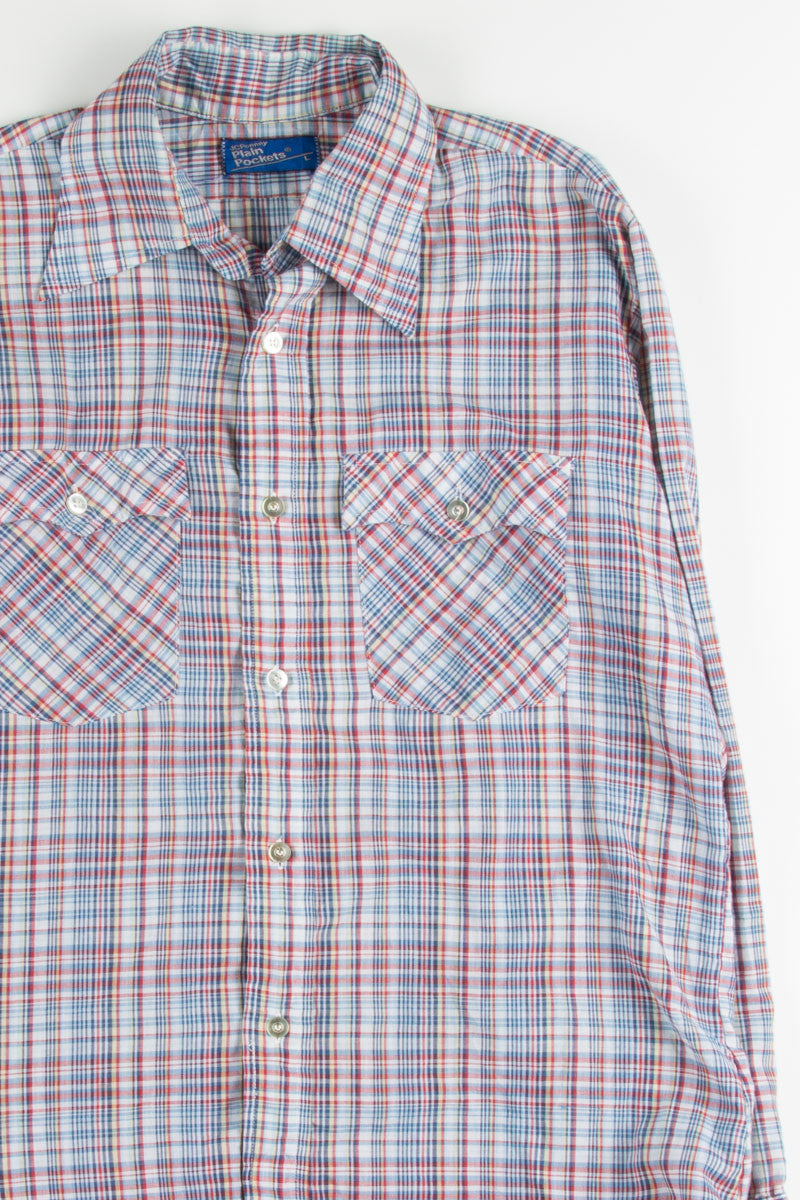 Blue Plaid Button Up Shirt 2